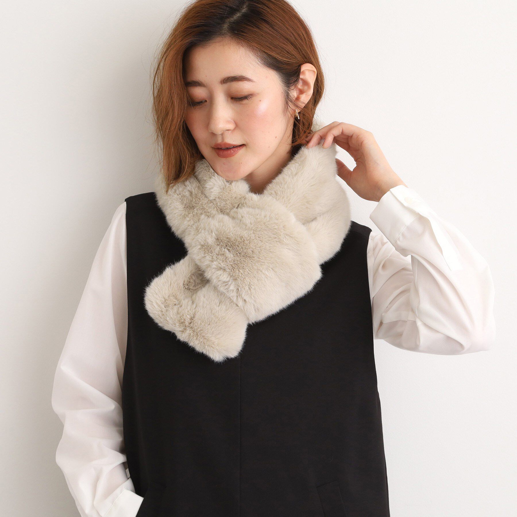 grove「フェイクファー差し込みティペット」|ストール|