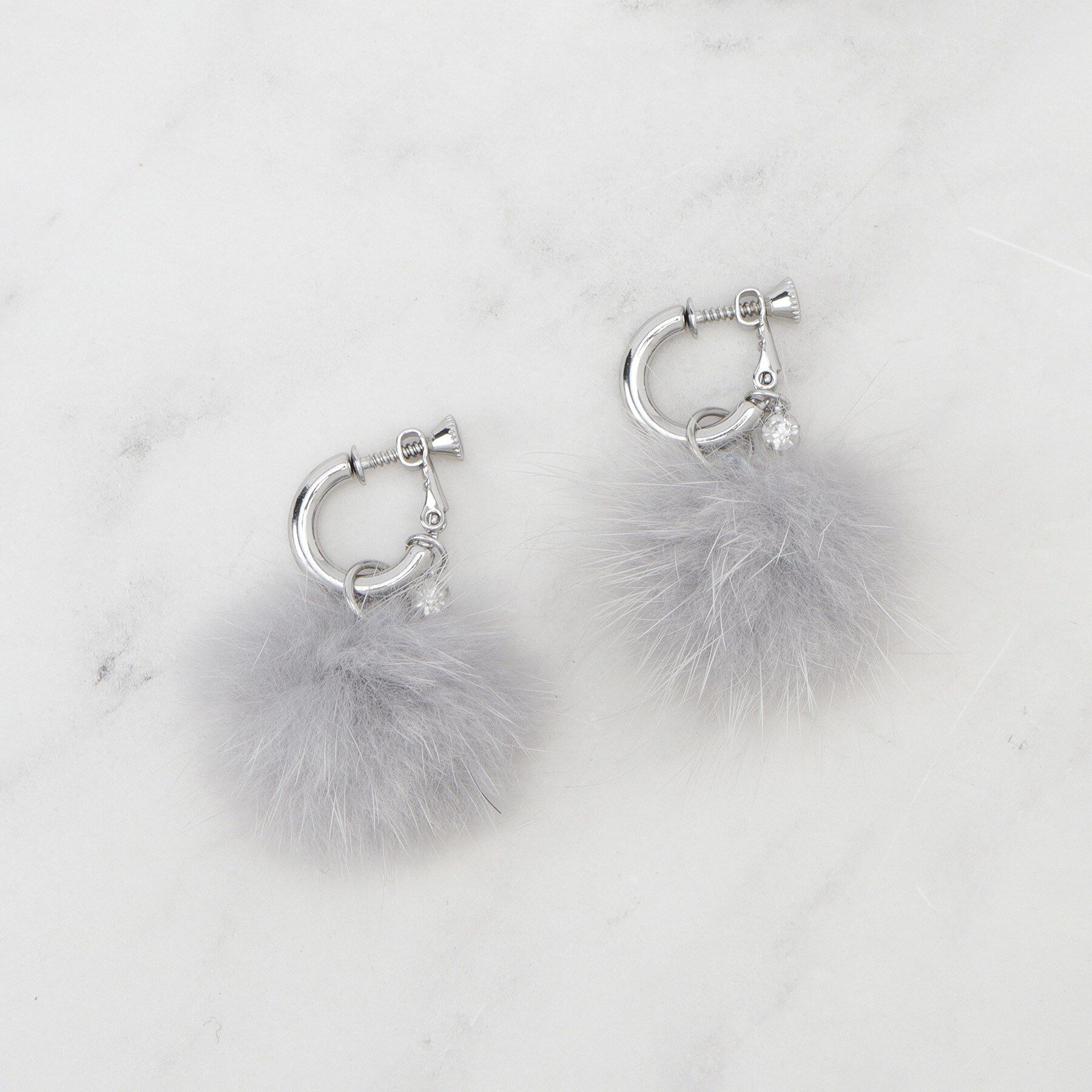 grove「【3WAY】ファービジューイヤリング」|イヤリング|ライトグレー(011