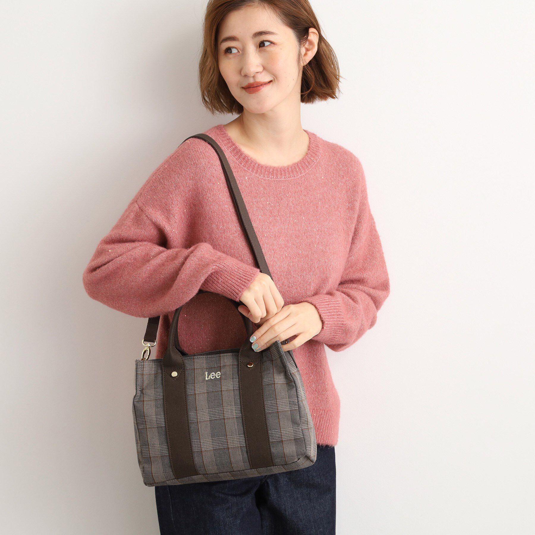 grove「【Lee別注】スクエア2WAYチェックトート」|トートバッグ|