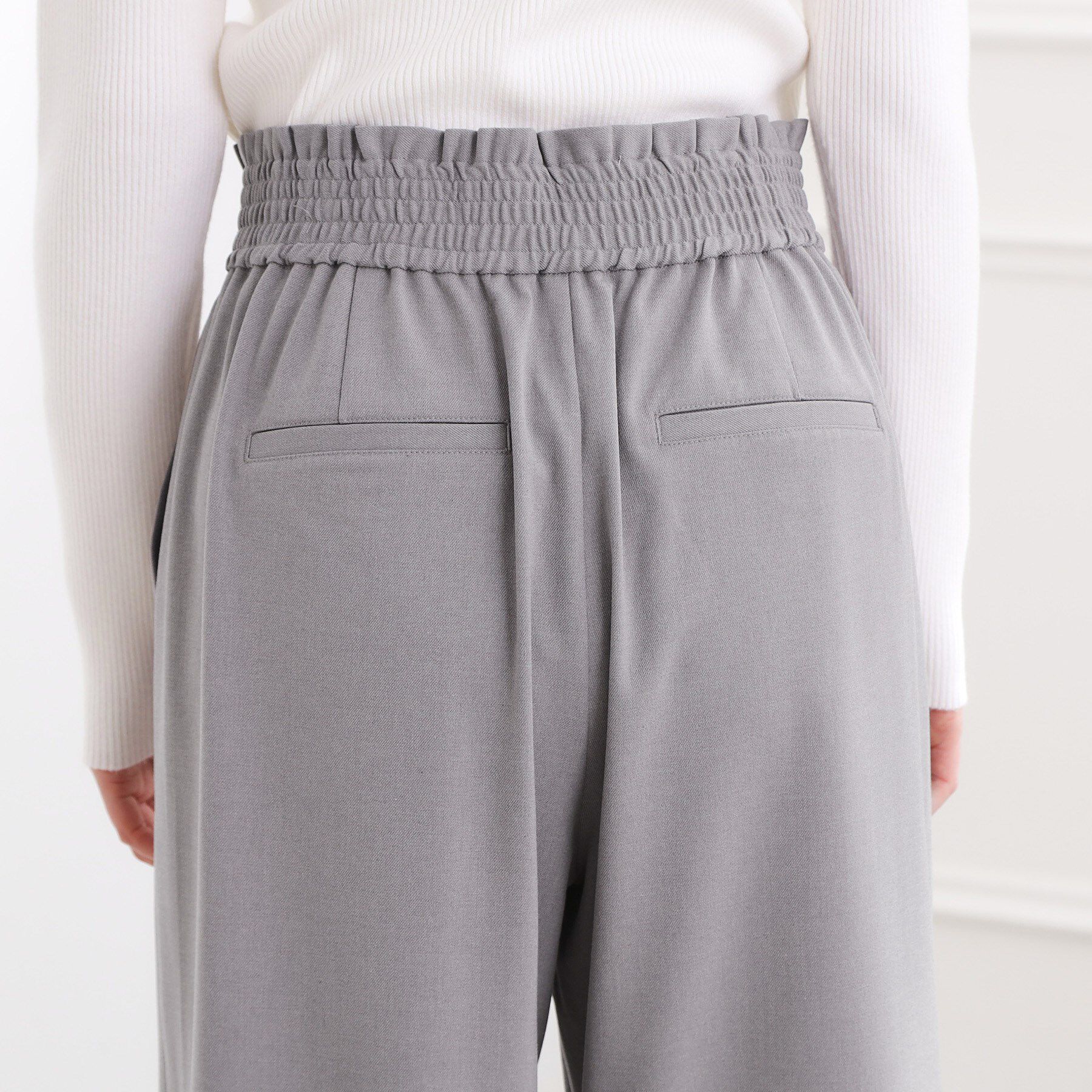 grove「きれい見えとイージーな着心地を両立した、ウエストシャーリング ワイドパンツ」|その他|