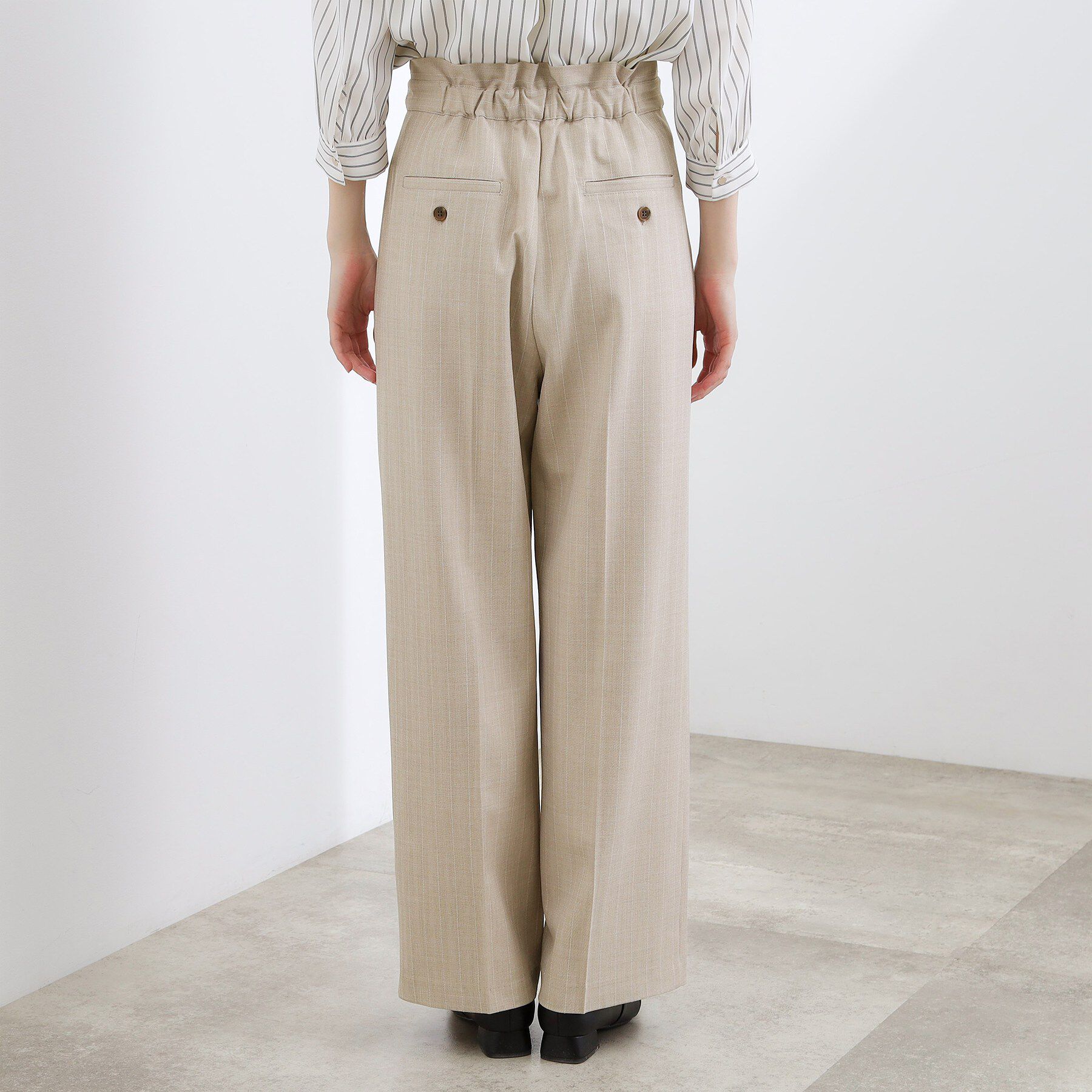 grove「【貴島明日香さん着用】リネンライクストライプワイドパンツ」|その他|