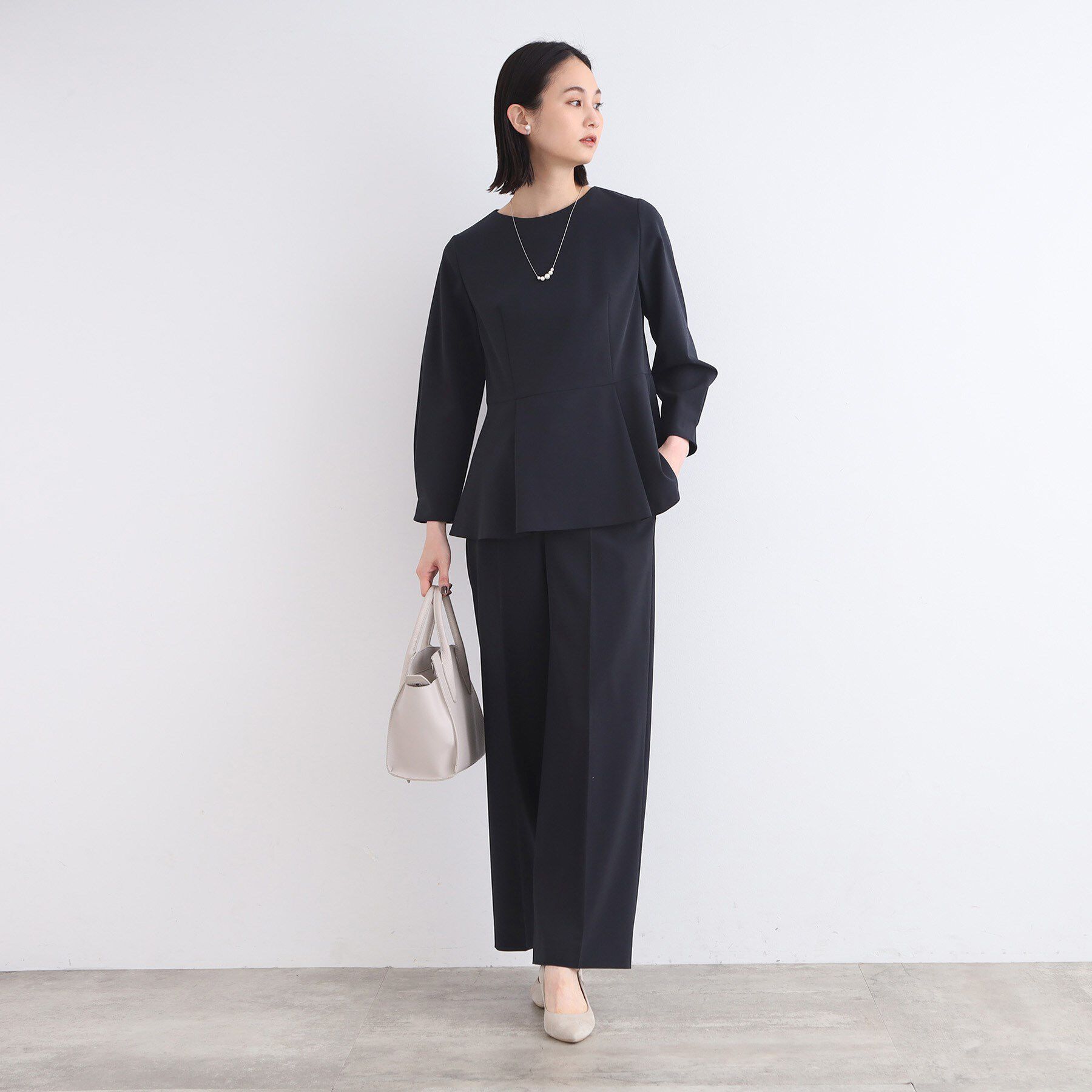 INDIVI「【洗える／SETUP可能／セレモニー】ペプラムブラウス」|シャツ・ブラウス|