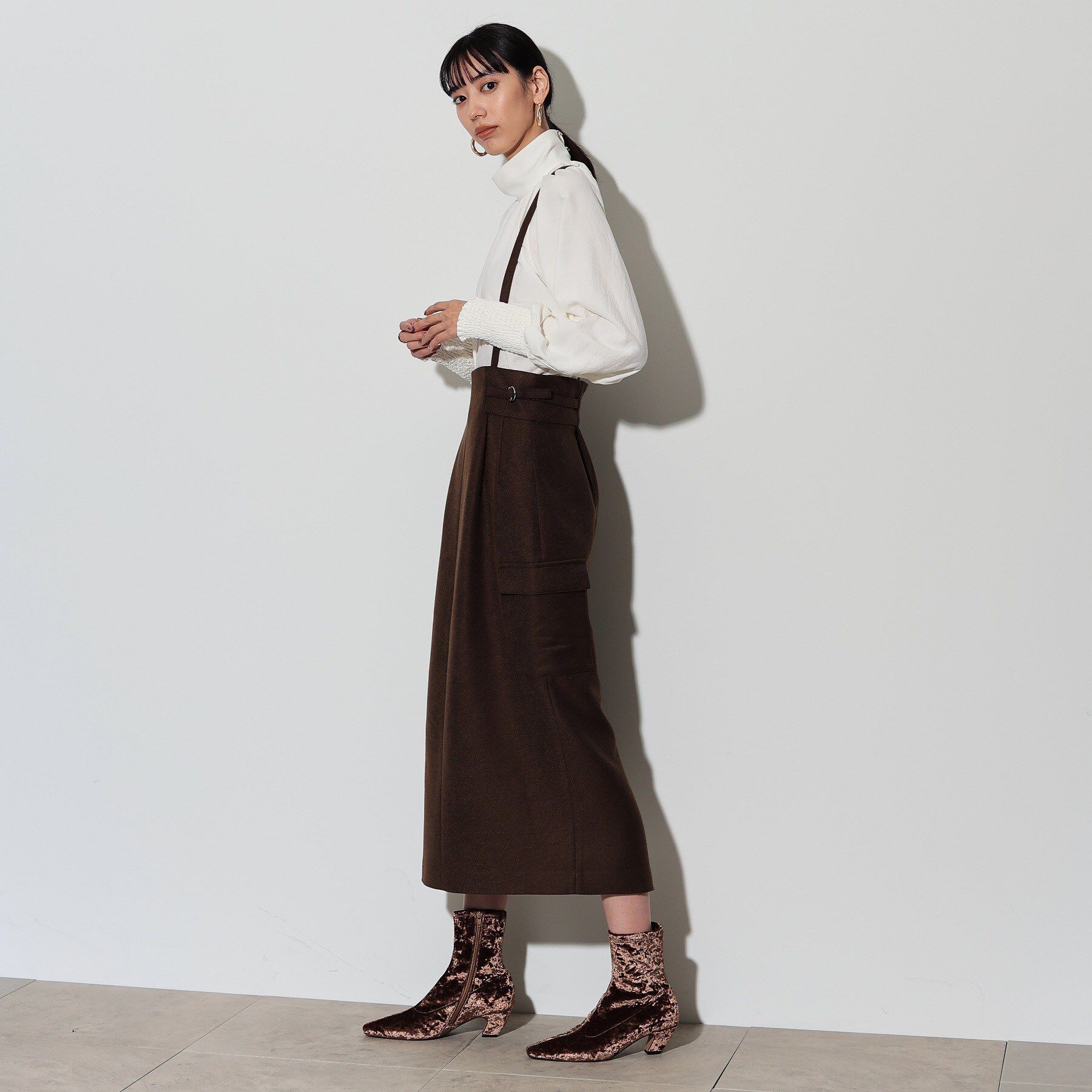 GALLEST「サスペンダー付きワークタイトスカート」|スカート|