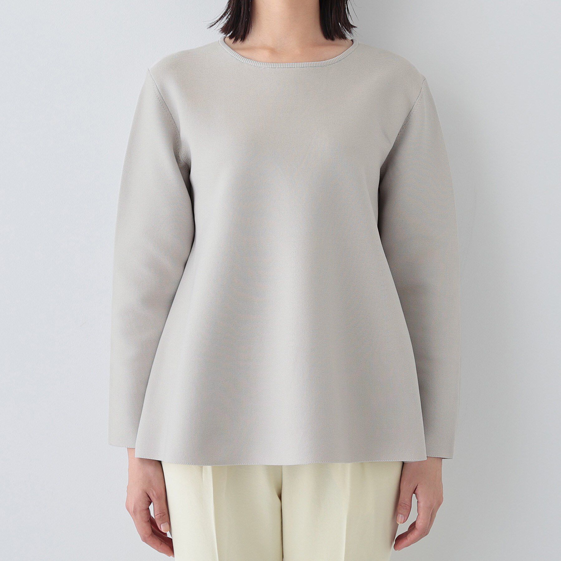 INDIVI「【洗える／軽量】美シルエット ペプラムニット」|ニット・セーター|