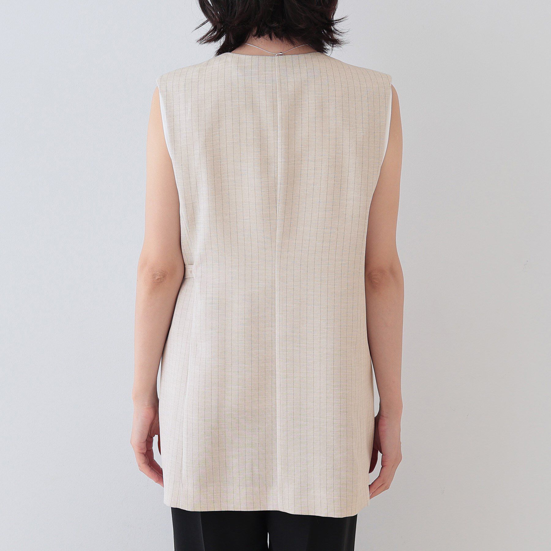 INDIVI「【こなれSETUP】リネンライクジレジャケット」|ベスト・ジレ|