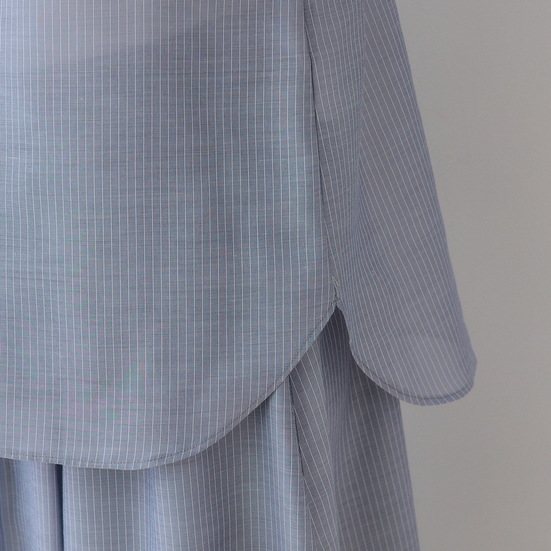 INDIVI「【洗える／エアリー素材】バンドカラーシャツ」|シャツ・ブラウス|