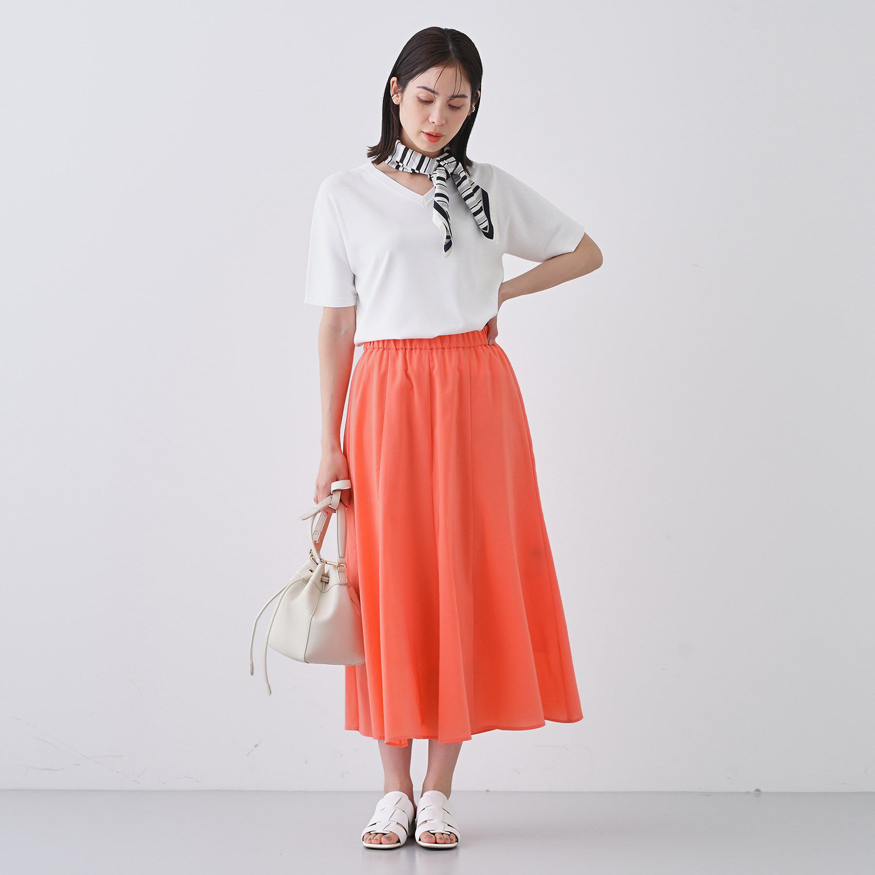 INDIVI「【通気性◎撥水／接触冷感／UVケア】ナローフレアスカート」|スカート|