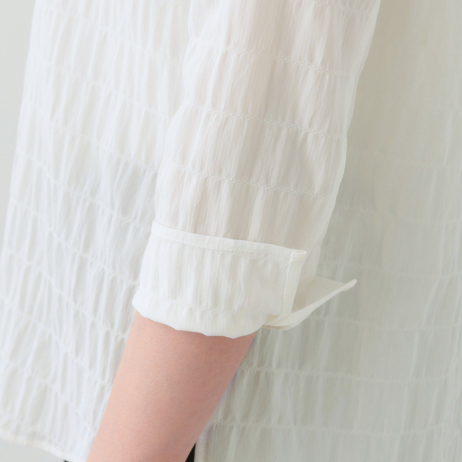 INDIVI「【日本製／サッカー素材】バンドカラーブラウス」|シャツ・ブラウス|