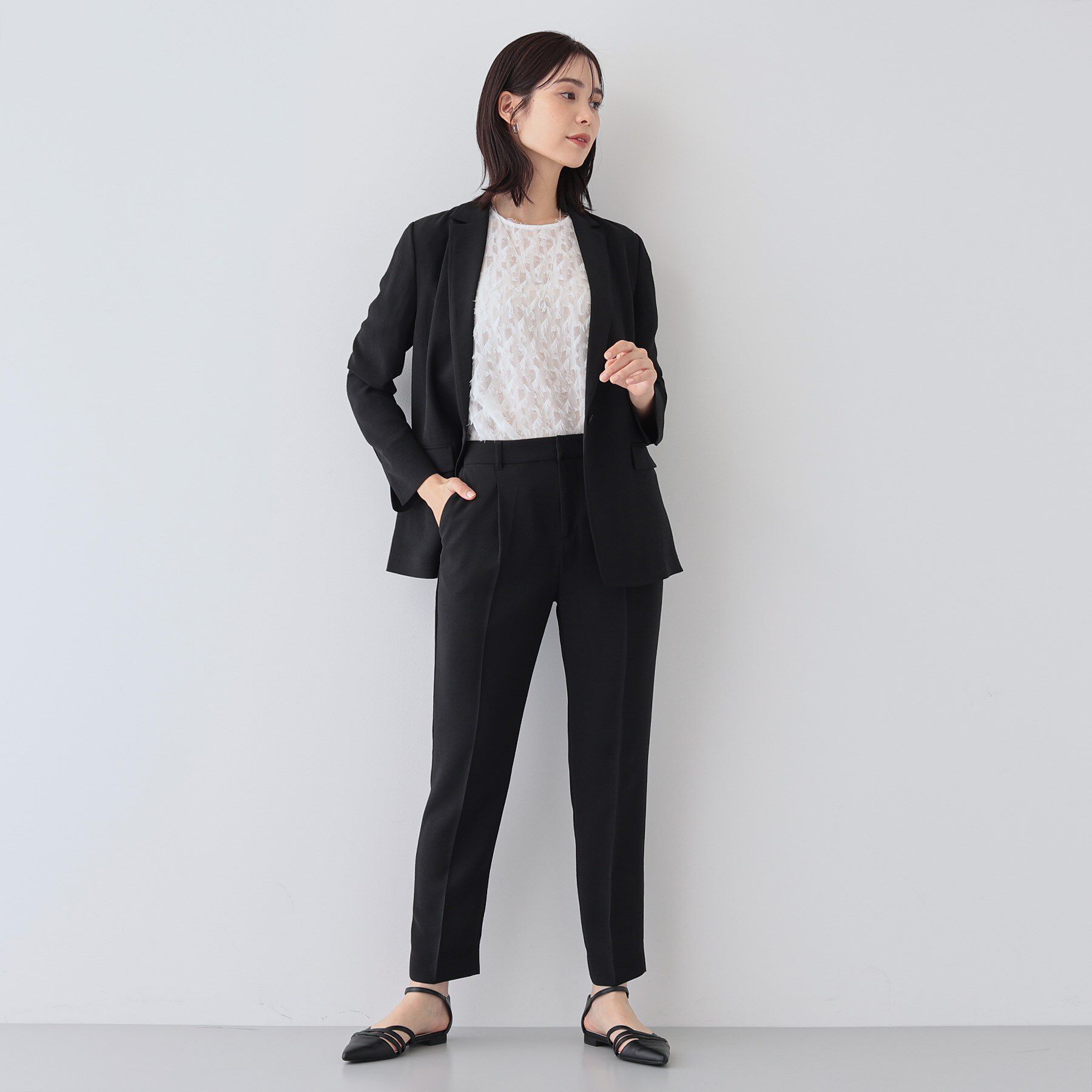 INDIVI「【着る日傘/遮熱/UVケア】タックテーパードパンツ」|その他|