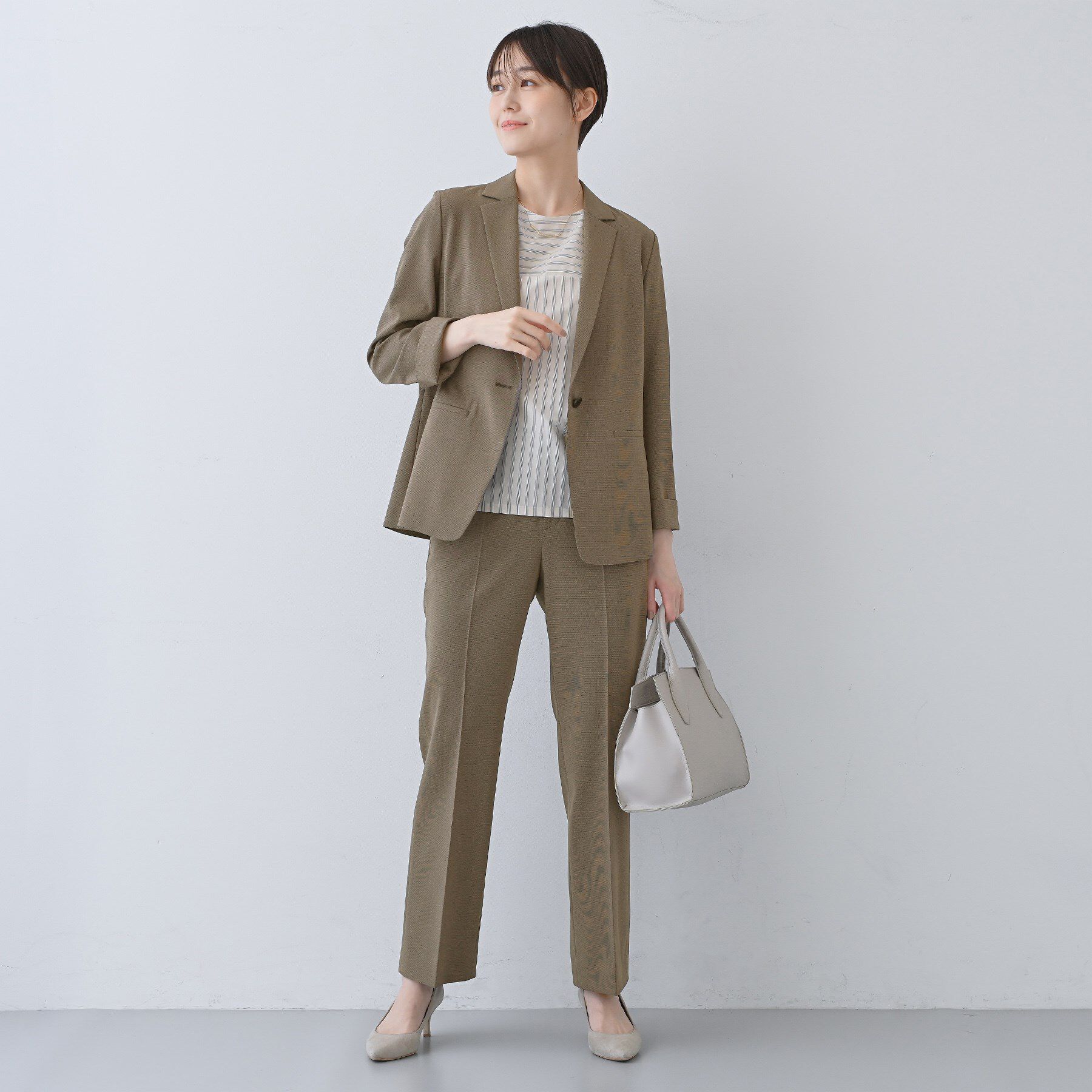 INDIVI「【洗える／夏スーツ】ミニ千鳥柄テーラードカラージャケット」|テーラードジャケット|