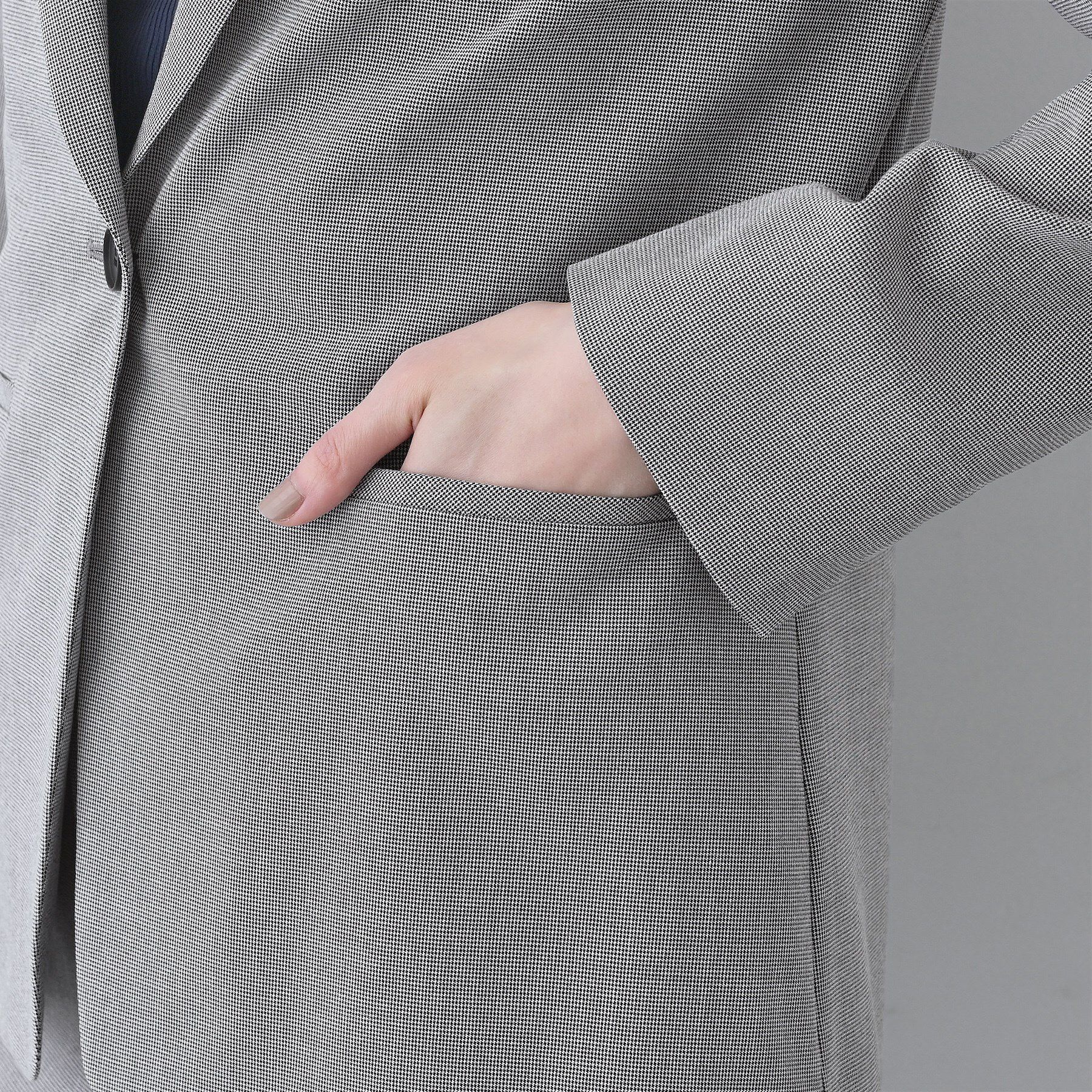 INDIVI「【洗える／夏スーツ】ミニ千鳥柄テーラードカラージャケット」|テーラードジャケット|