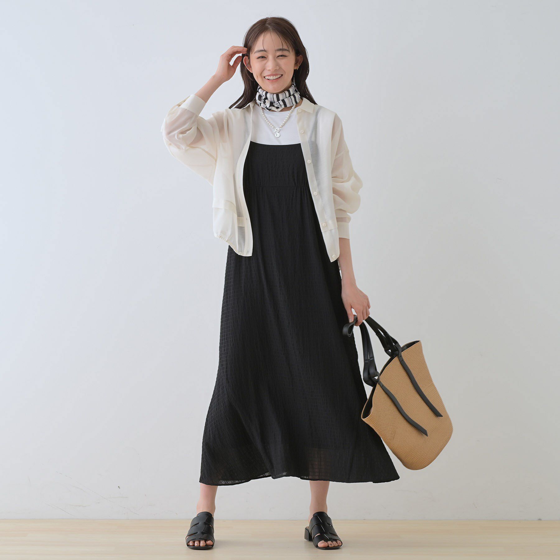 INDIVI「【洗える／ドロスト付】トレンドシアーシャツ」|シャツ・ブラウス|