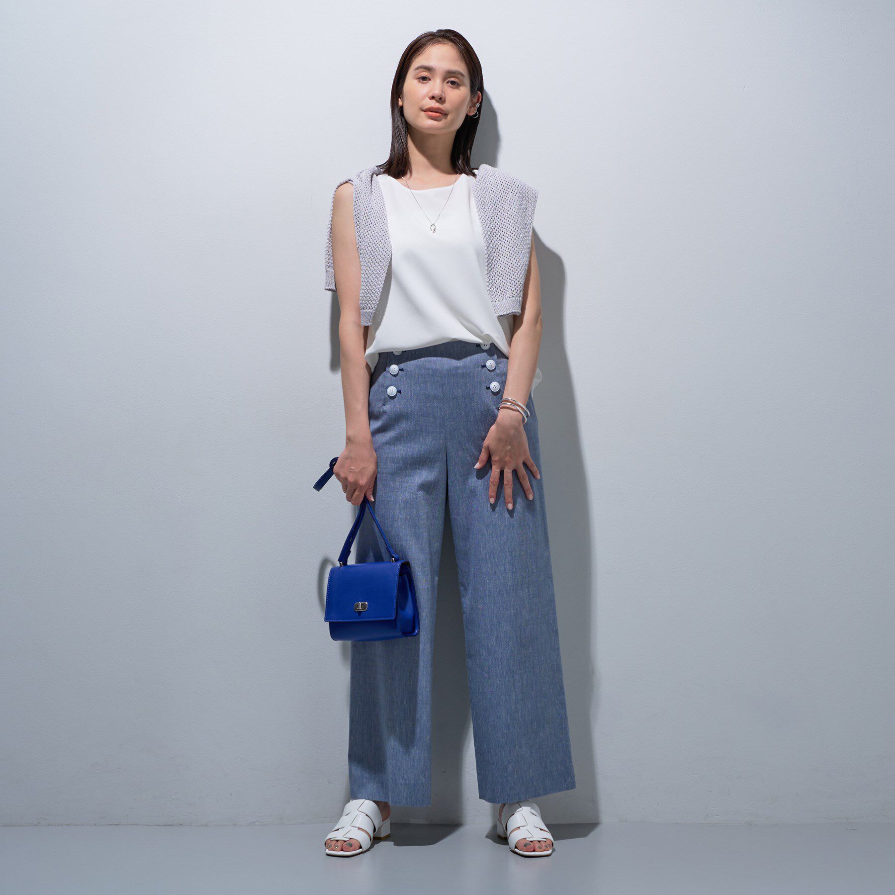 INDIVI「【インナーとしても活躍！／SETUP可能】ジョーゼット ノースリーブトップス」|Tシャツ・カットソー|