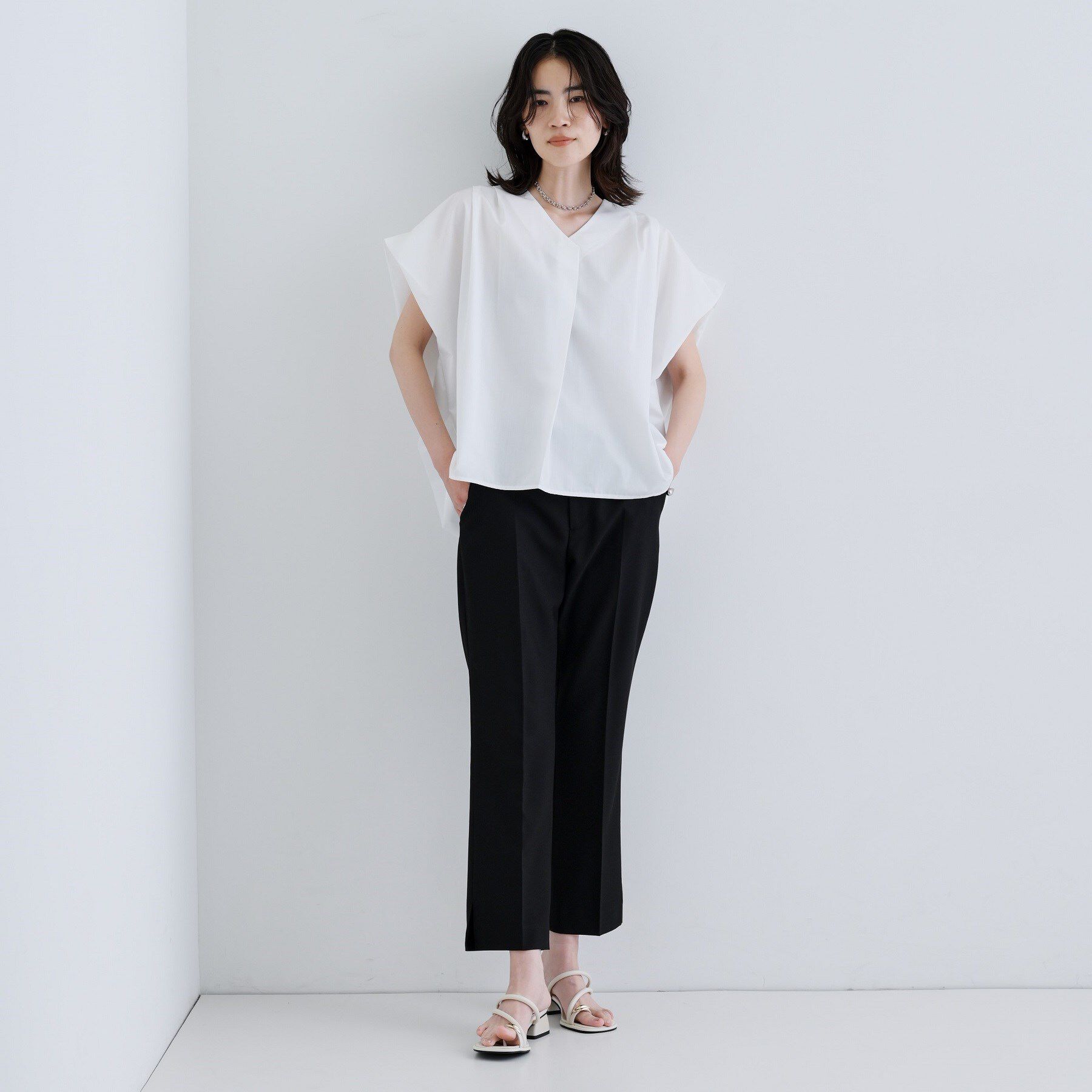 GALLEST「スリーブレスタックブラウス」|シャツ・ブラウス|