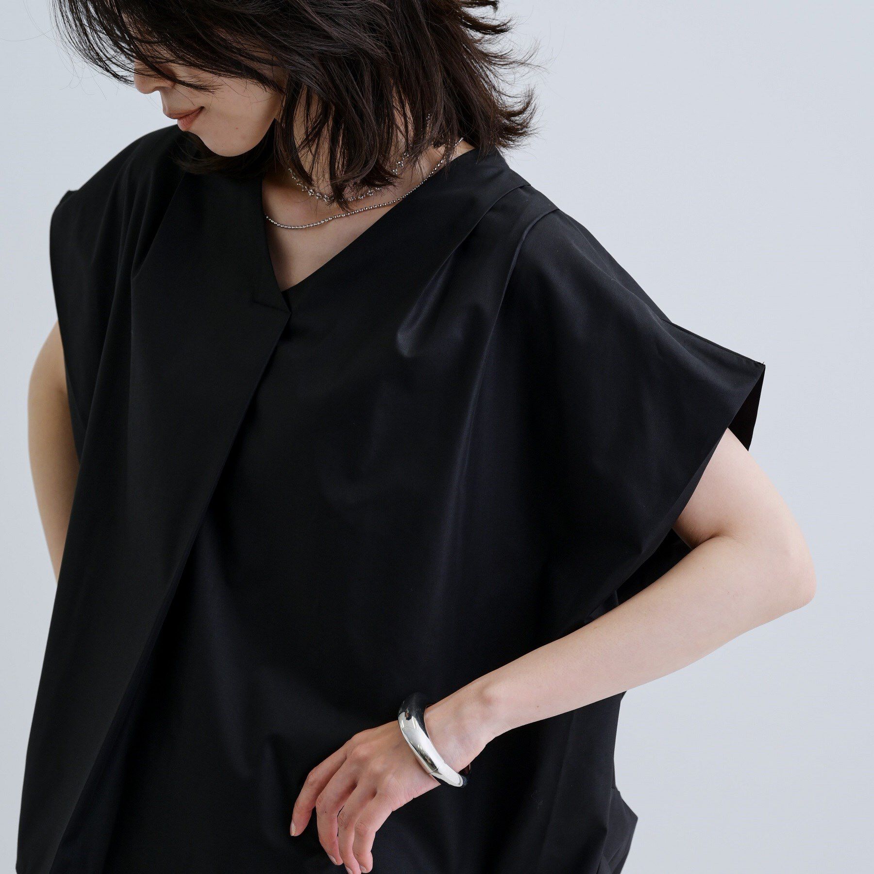 GALLEST「スリーブレスタックブラウス」|シャツ・ブラウス|