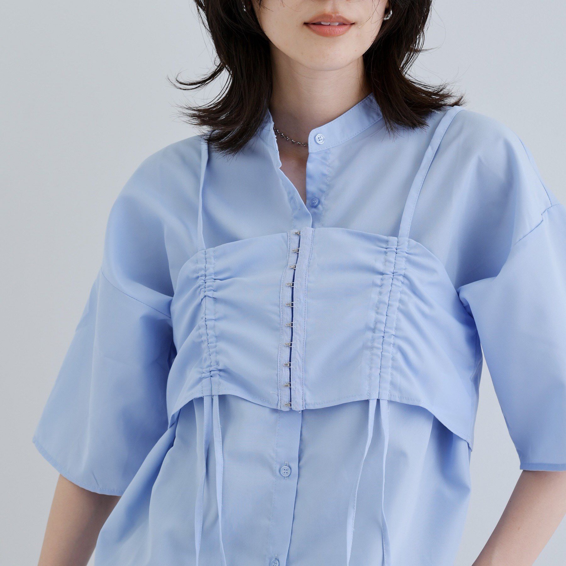 GALLEST「【一部店舗限定】ベアトップ付き半袖ワイドシャツ」|シャツ・ブラウス|