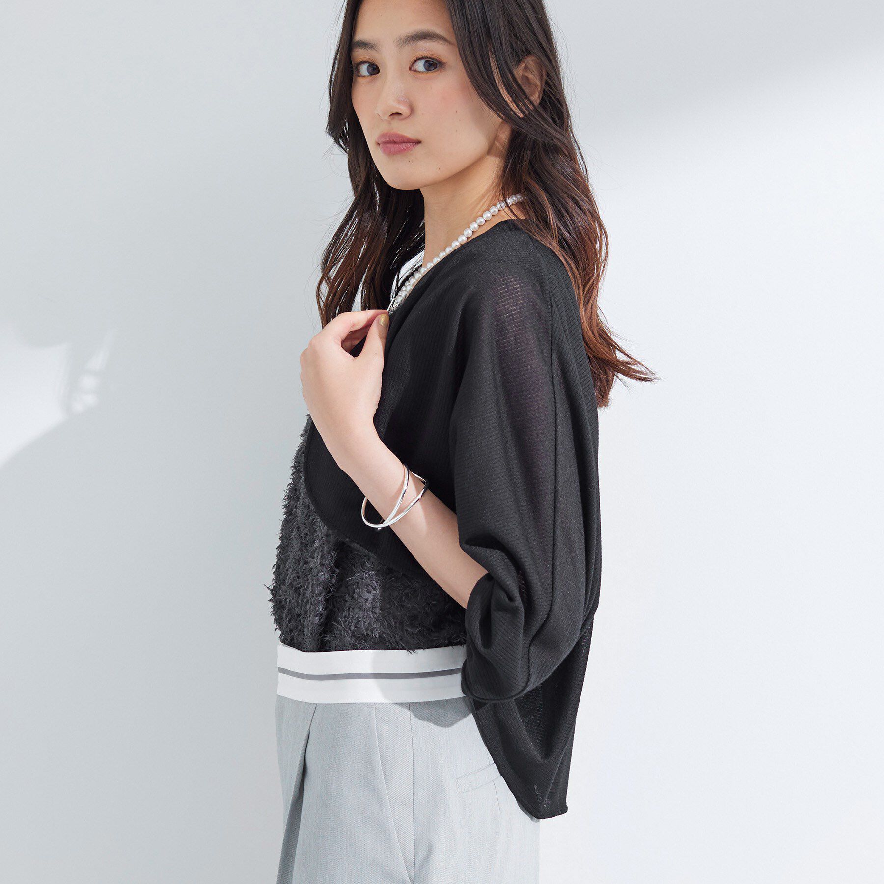 INDIVI「【軽く羽織れる】ボレロカーディガン」|カーディガン|