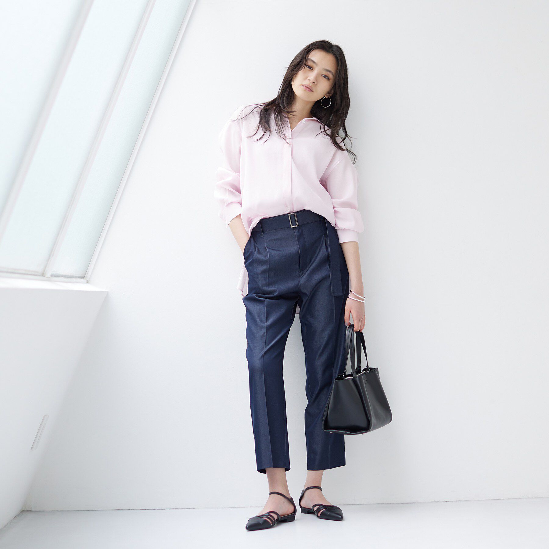 INDIVI「【体型カバー／清涼感】シアーオーバーシャツ」|シャツ・ブラウス|