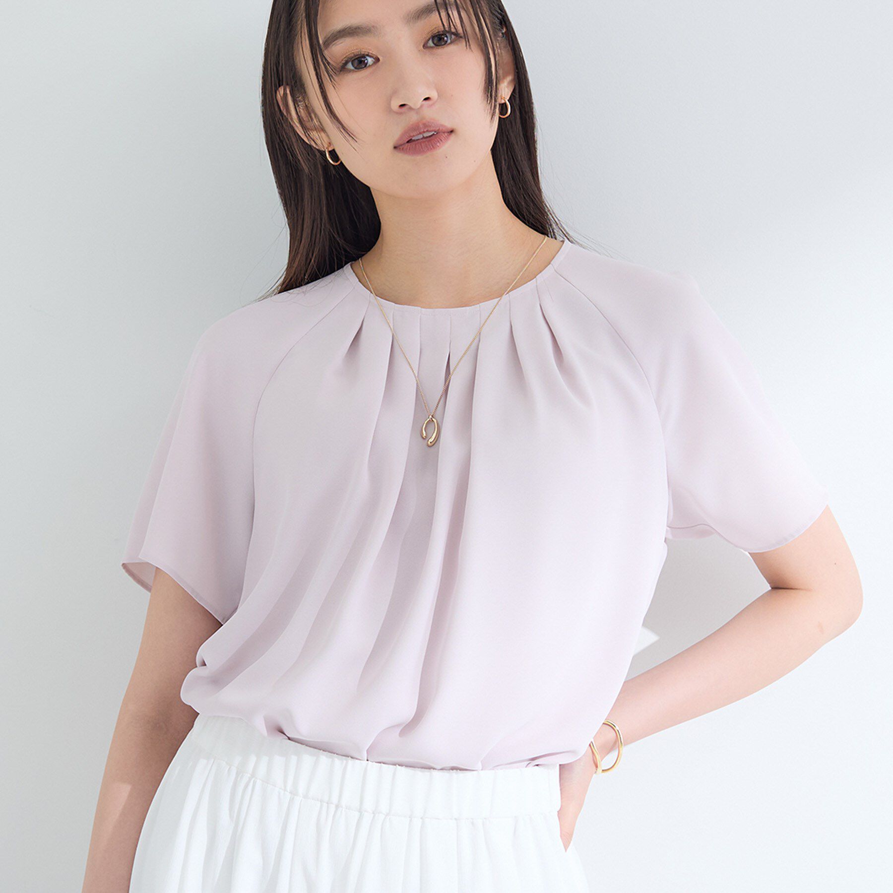 INDIVI「【UVケア】タックブラウス」|シャツ・ブラウス|