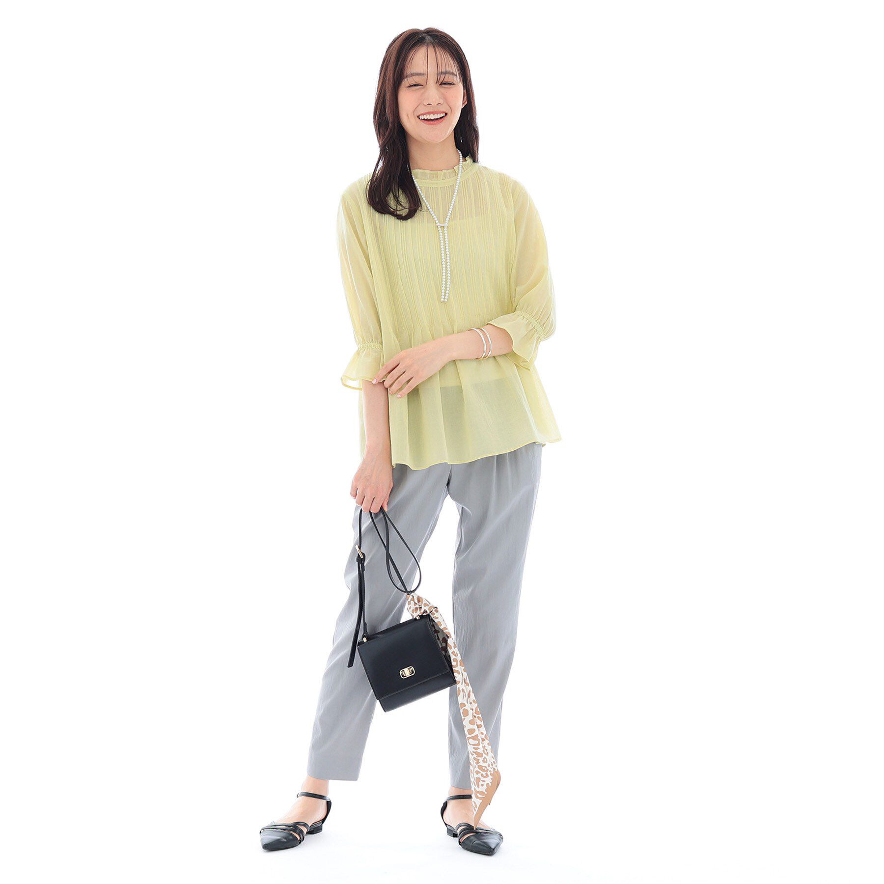 INDIVI「【洗える/コットン】ピンタックシアーブラウス」|シャツ・ブラウス|