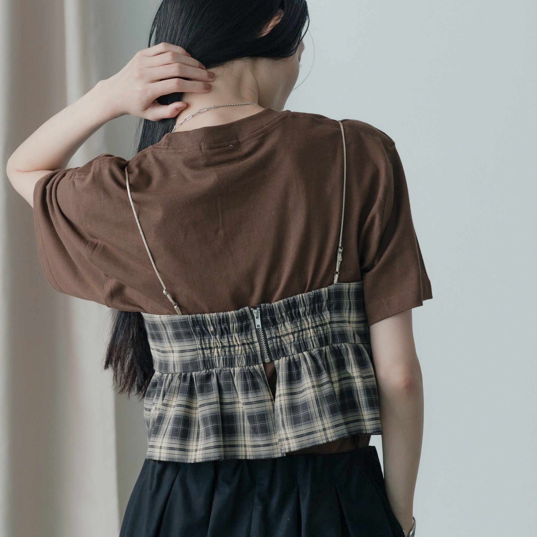 GALLEST「オンブレチェックビスチェ」|キャミソール|