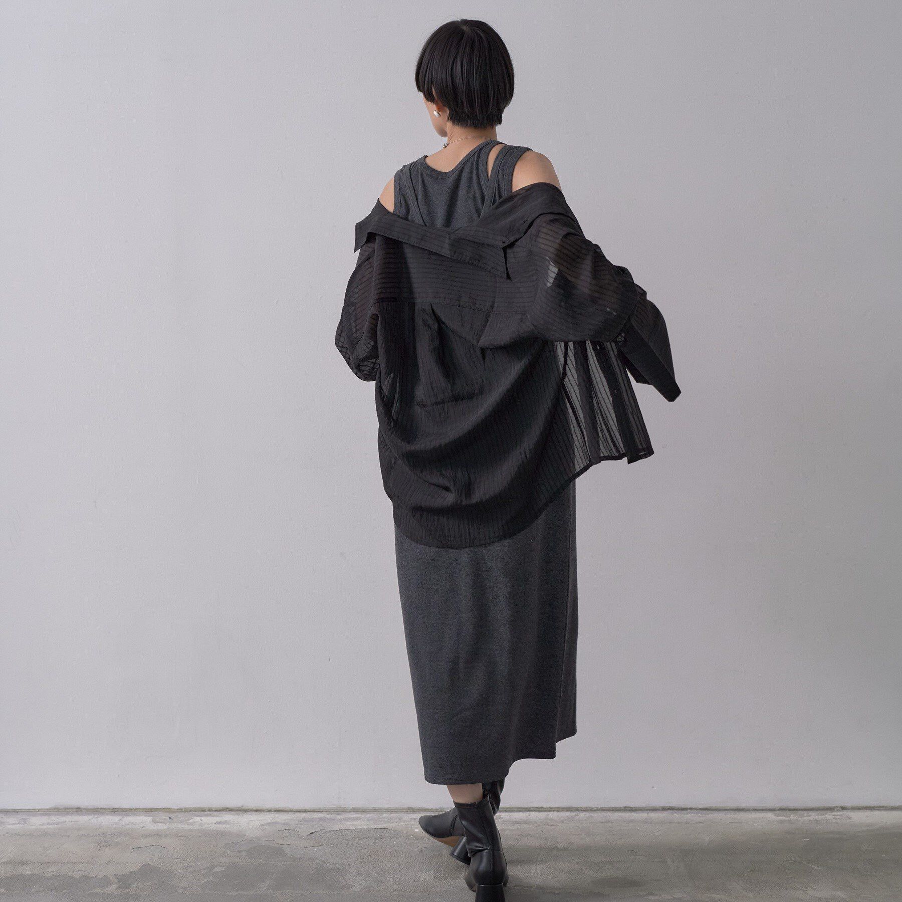 GALLEST「ワイドカフスシアーストライプシャツ/秋服/シアーシャツ」|シャツ・ブラウス|