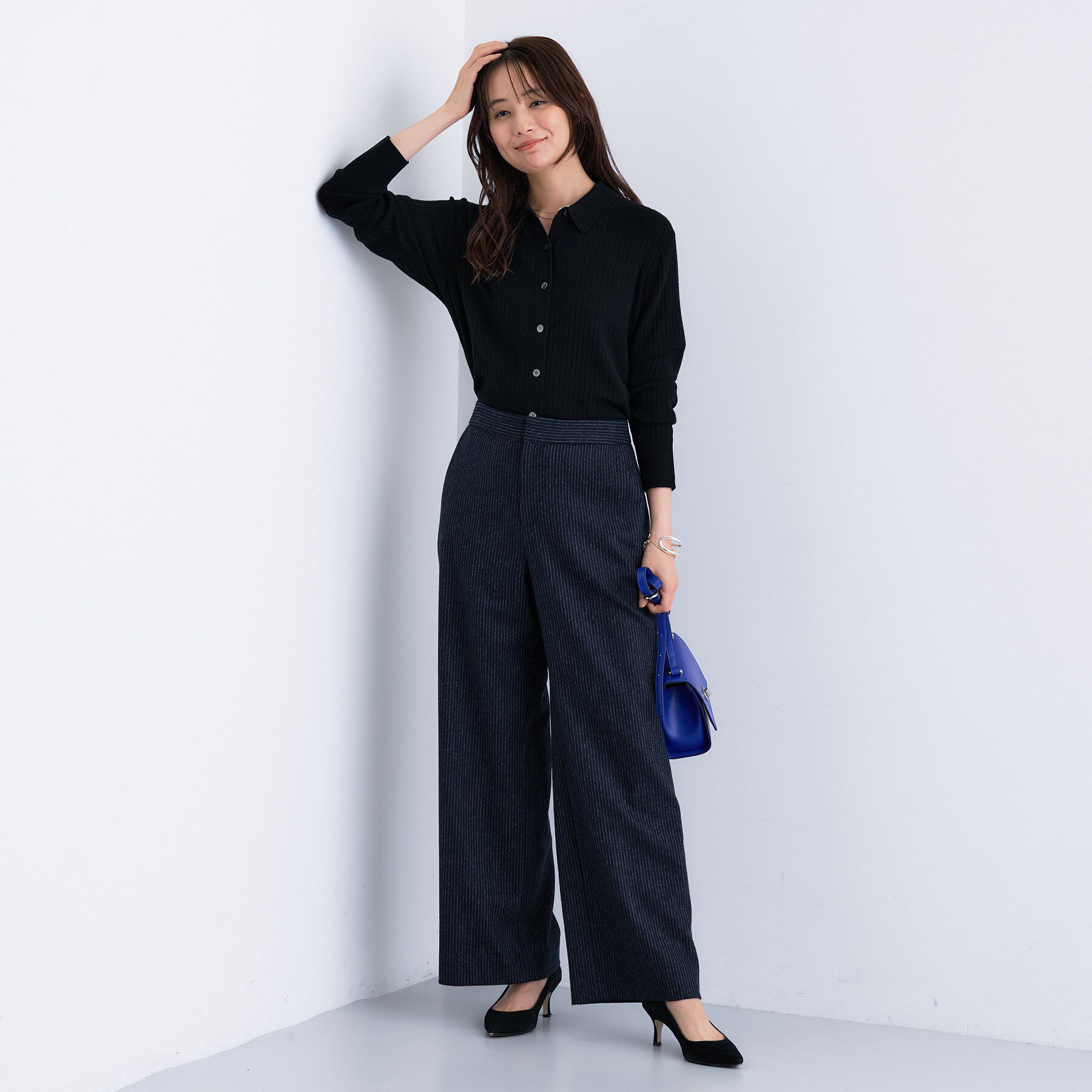 INDIVI「【褒められパンツ／ウール混】ウォームウール ワイドパンツ」|その他|