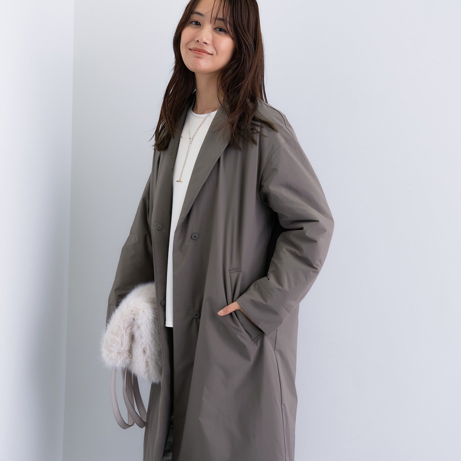 INDIVI「【超軽量／蓄熱】ライトパフチェスターコート」|ダウン|