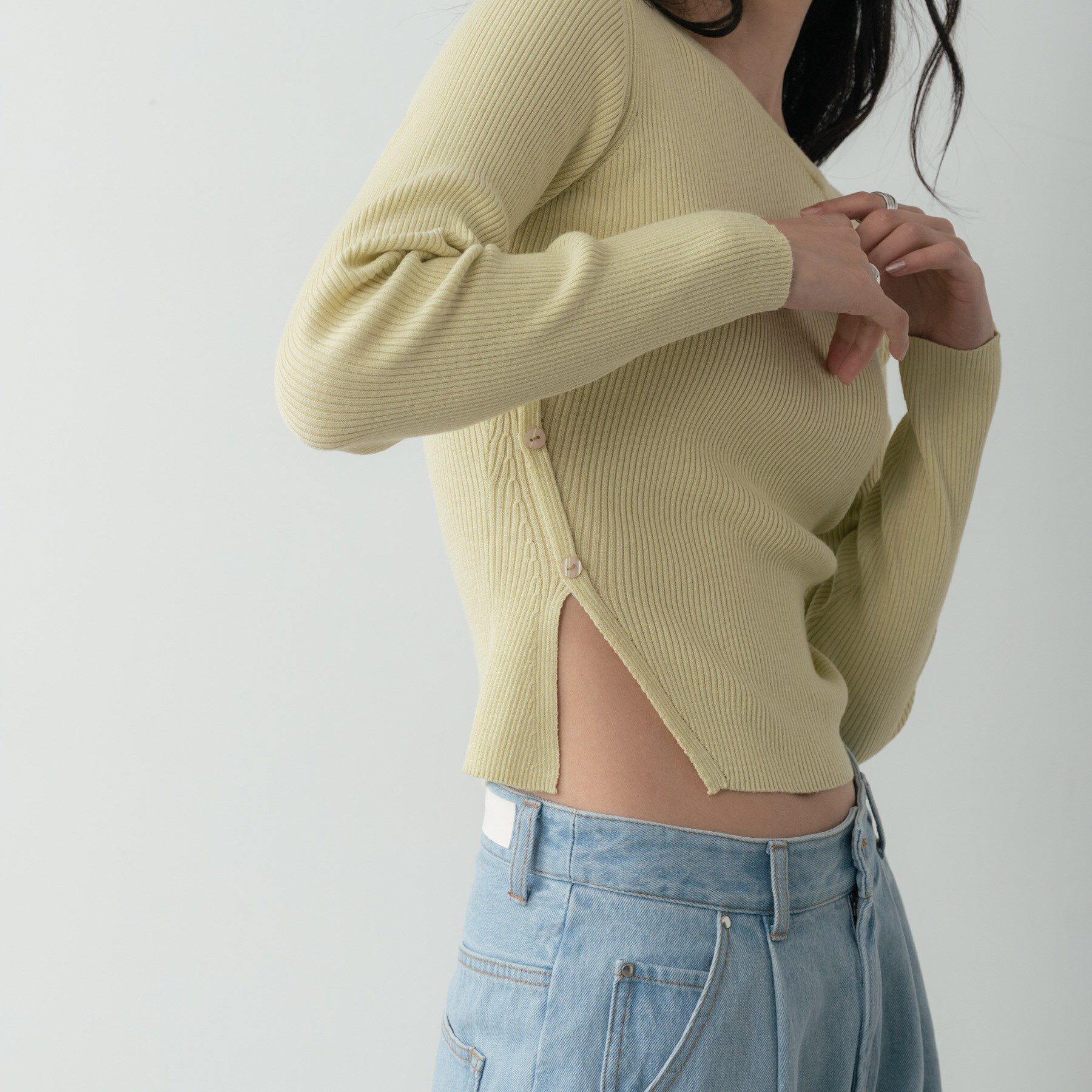 GALLEST「オフショルスリットリブニット」|ニット・セーター|