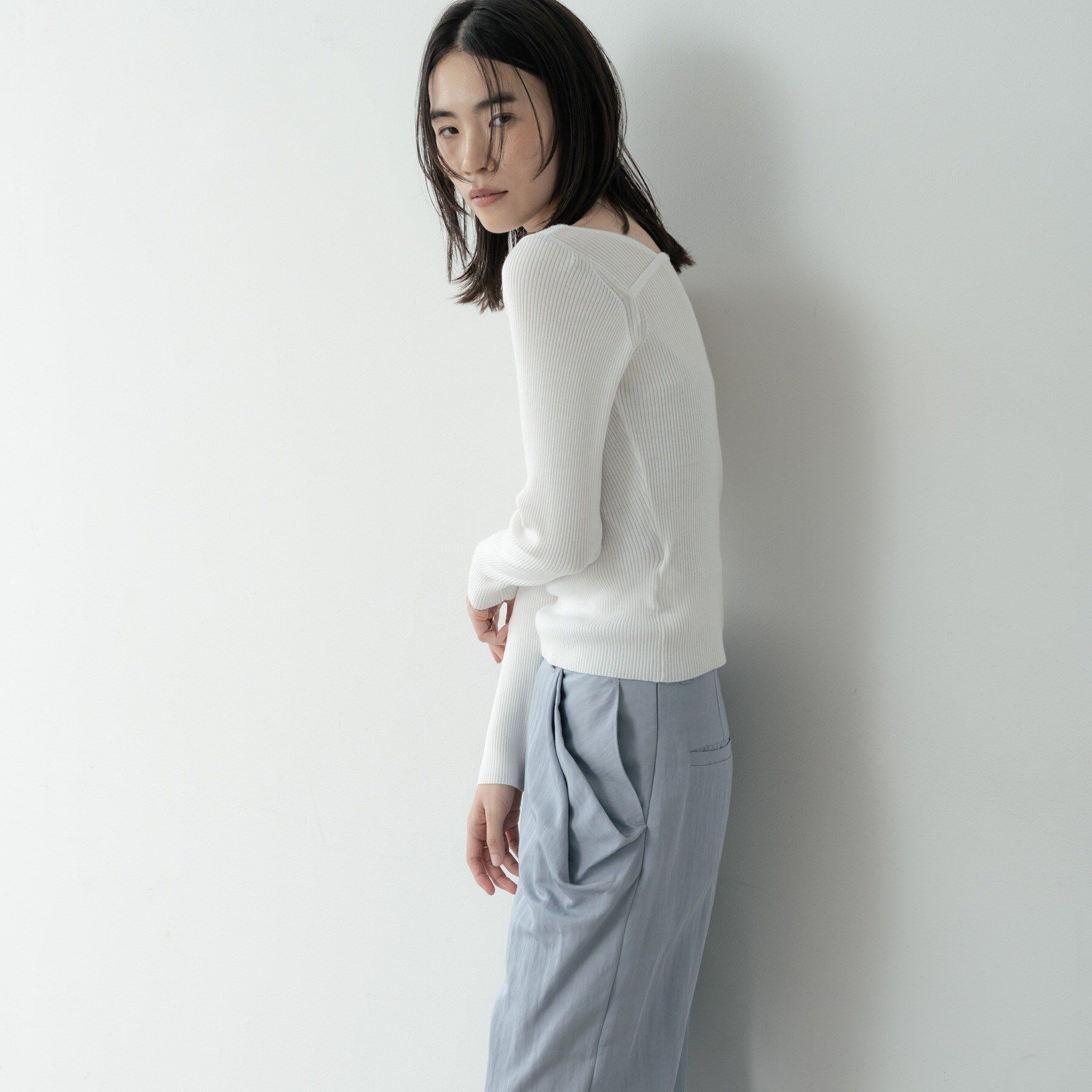 GALLEST「オフショルスリットリブニット」|ニット・セーター|