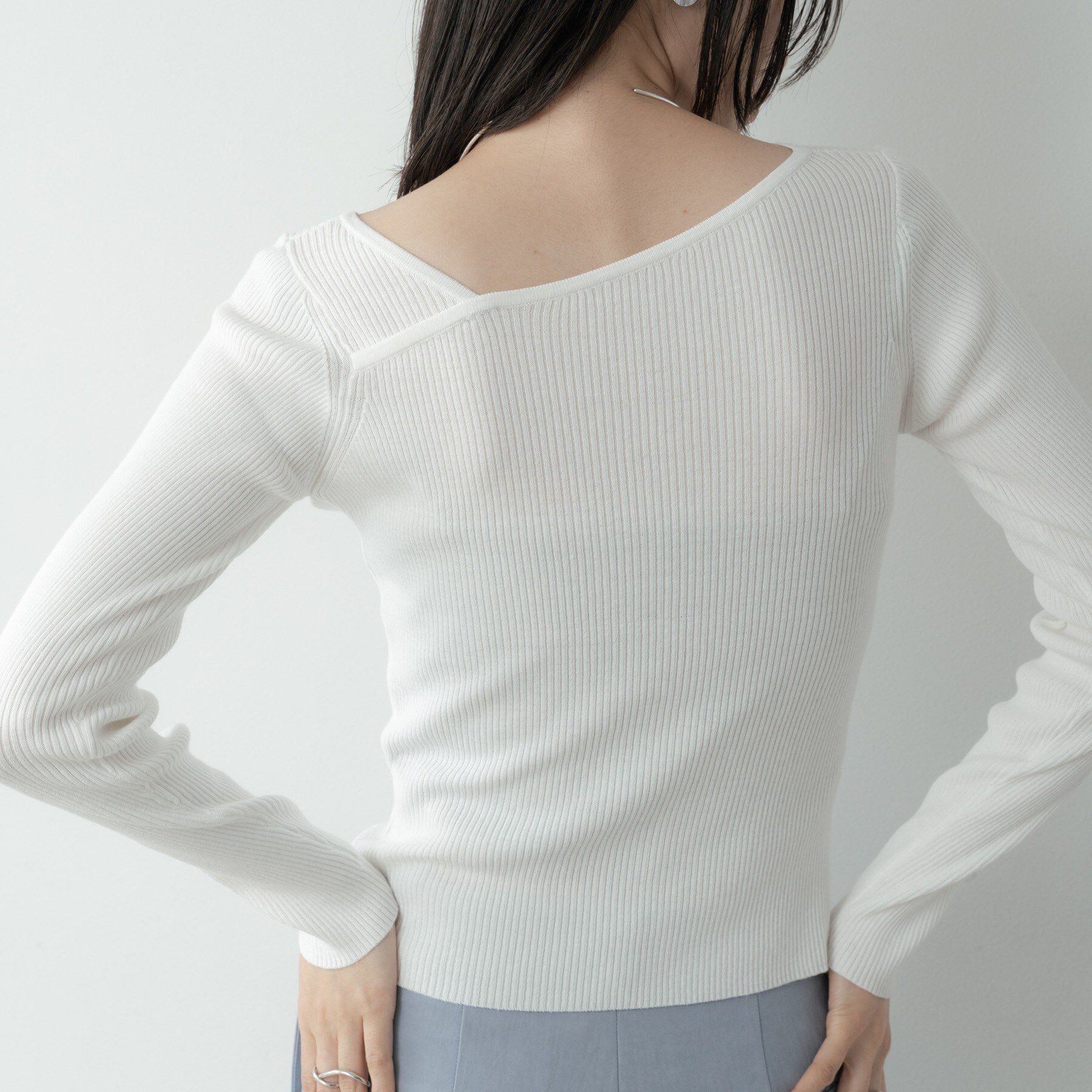 GALLEST「オフショルスリットリブニット」|ニット・セーター|