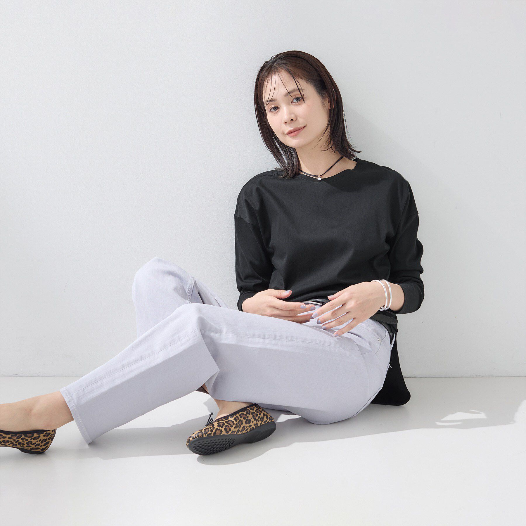 INDIVI「【洗える】きれいめラウンドテールロンT」|Tシャツ・カットソー|