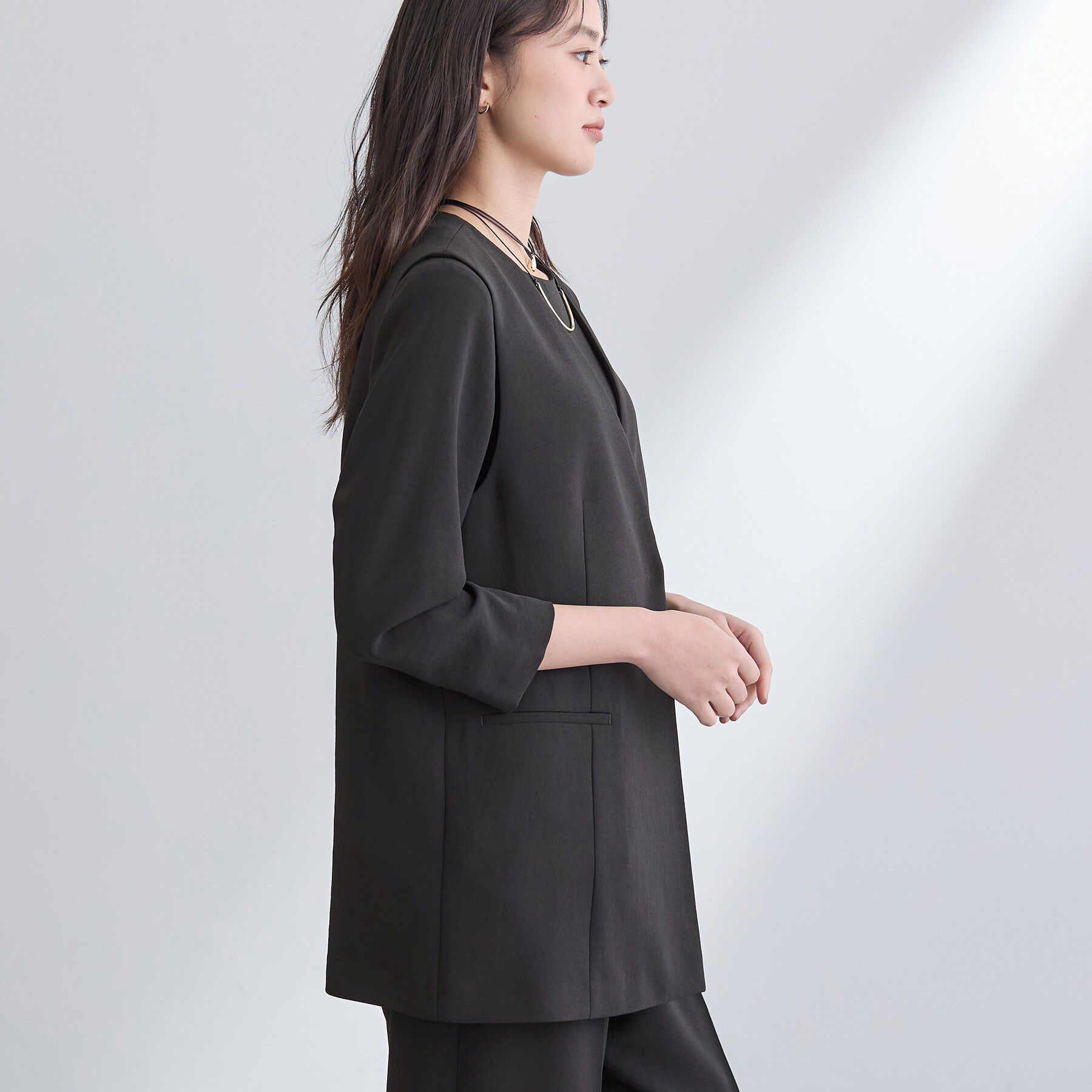 INDIVI「【洗える／多機能／SETUP可】着る日傘ジレジャケット」|ベスト・ジレ|