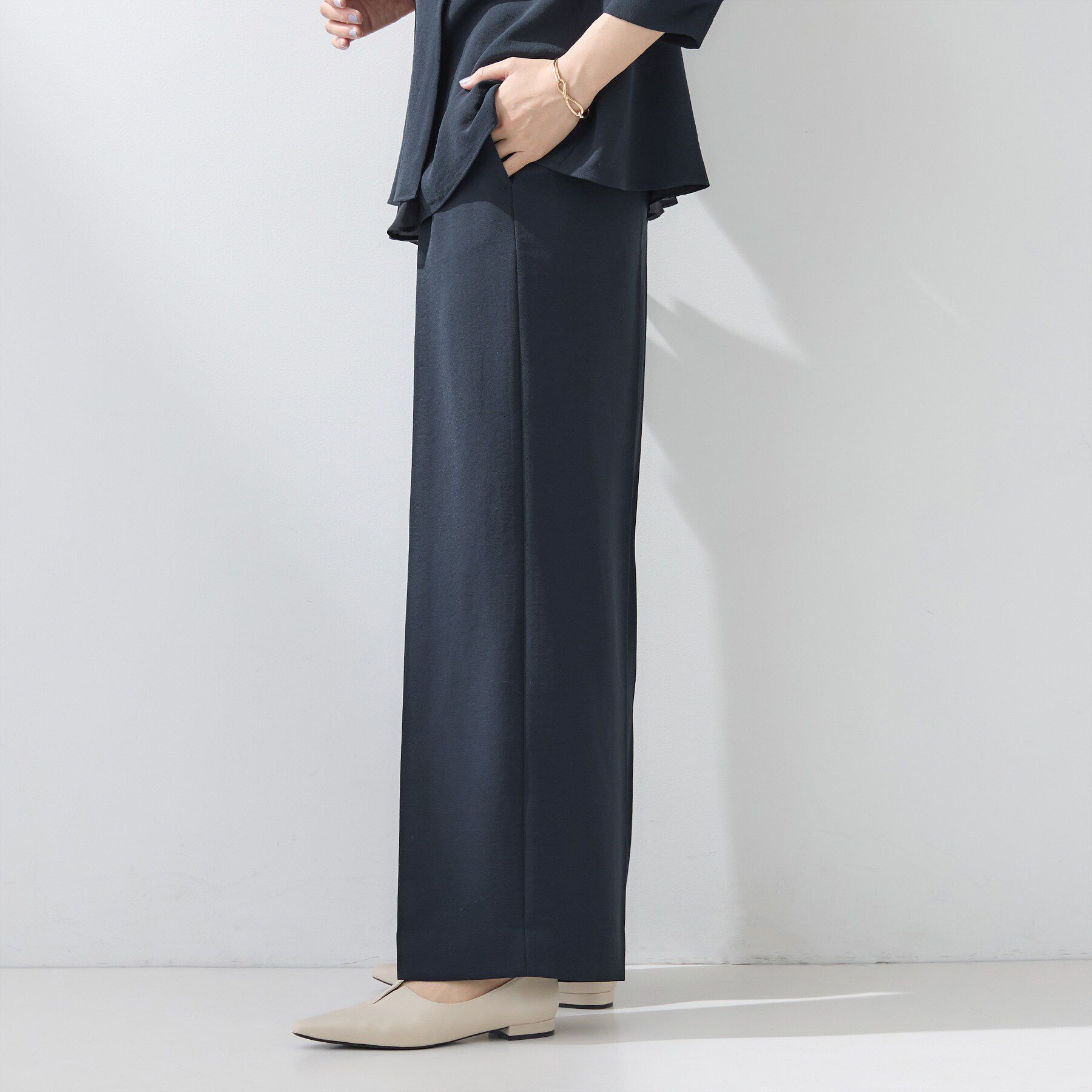 INDIVI「【洗える／UVケア／SETUP可】着る日傘ワイドパンツ」|その他|