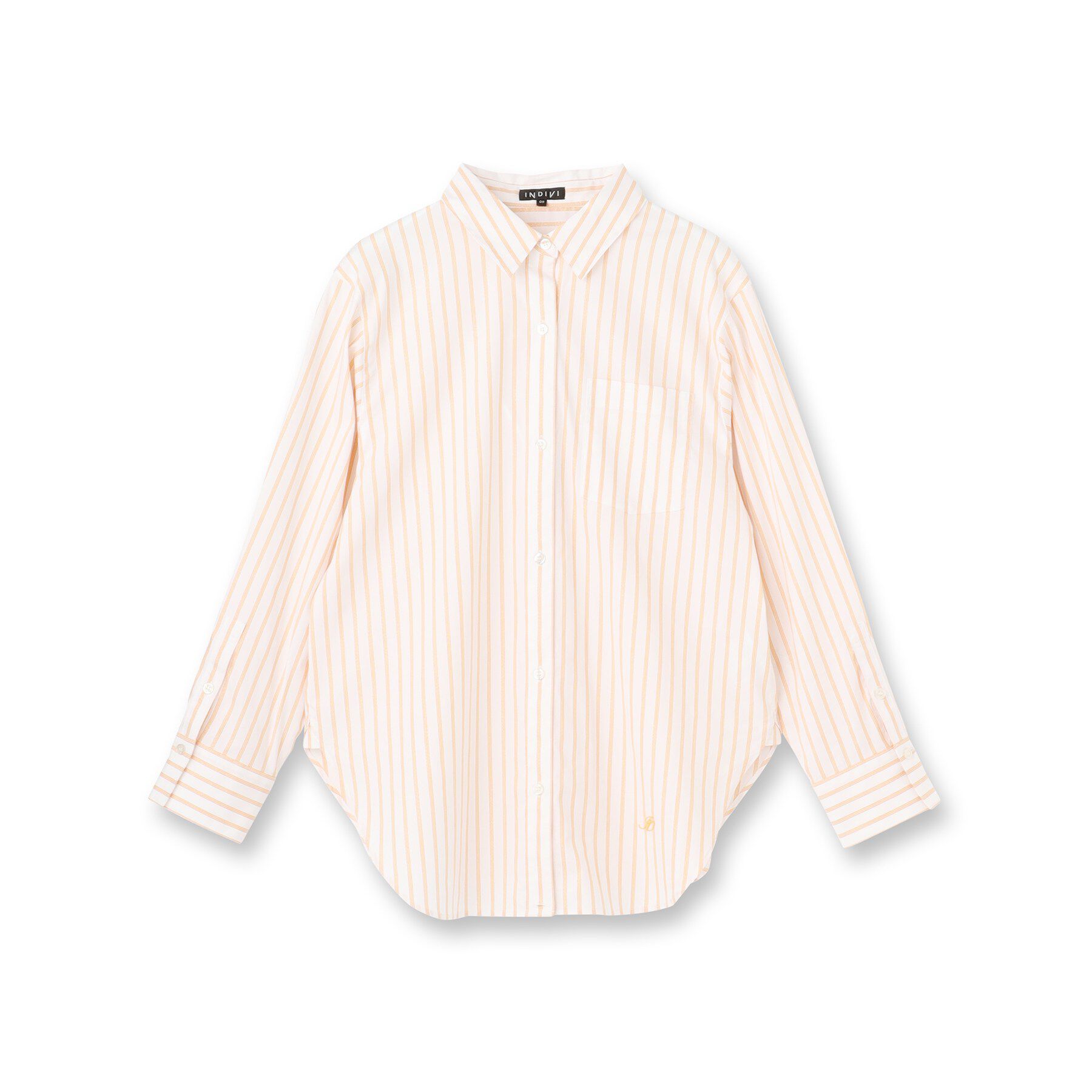 INDIVI「【2WAY／洗える】ラメストライプ コットン混シャツ」|シャツ・ブラウス|