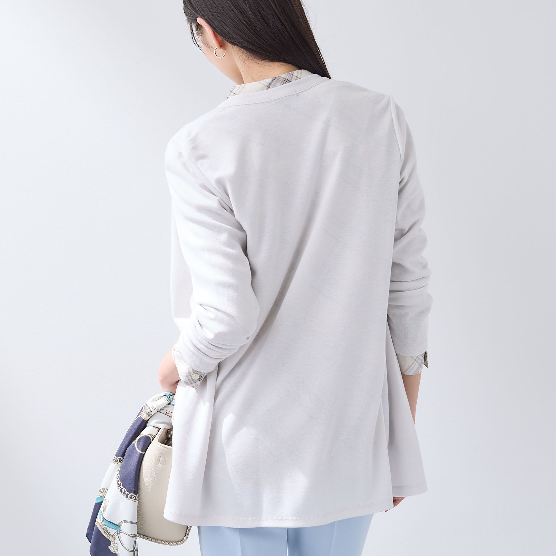 INDIVI「【UVケア】着流しミドル丈カーディガンジャージ」|カーディガン|