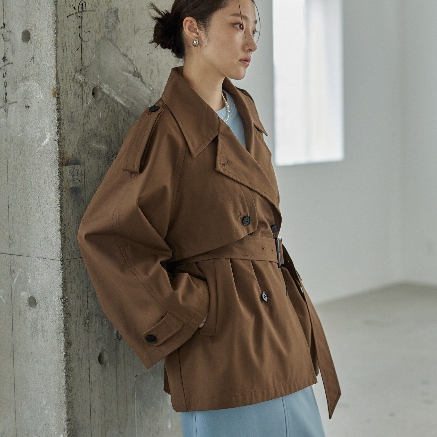 GALLEST「【撥水】ボンディングショートトレンチ」|トレンチコート|