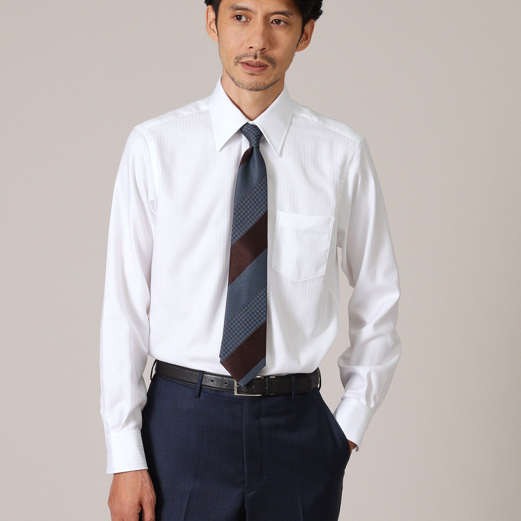 TAKEO KIKUCHI「【Made in JAPAN】ドビーストライプ ドレス シャツ」|シャツ・ブラウス|