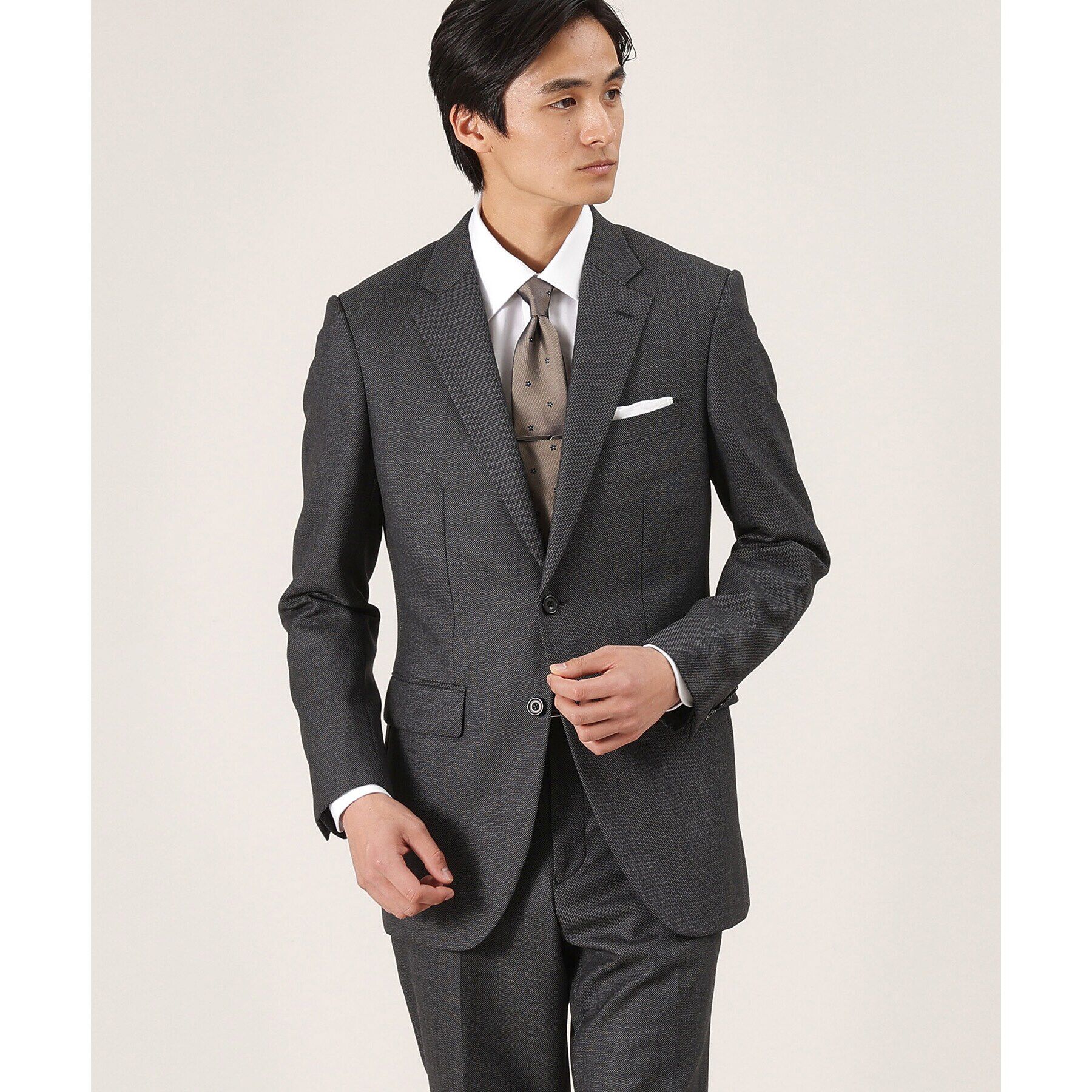 TAKEO KIKUCHI「【3ピース対応】バーズアイ スーツ」|スーツ|チャコールグレー(0