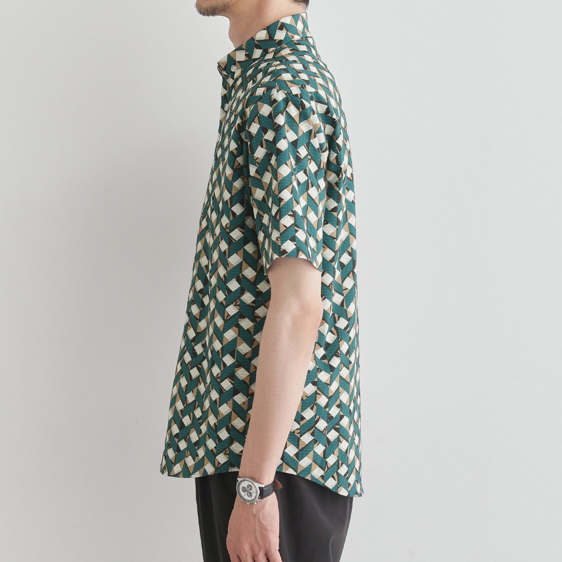 TAKEO KIKUCHI「【COOL CITY WEAR】籠目アート柄 サッカーシャツ /通気性」|シャツ・ブラウス|