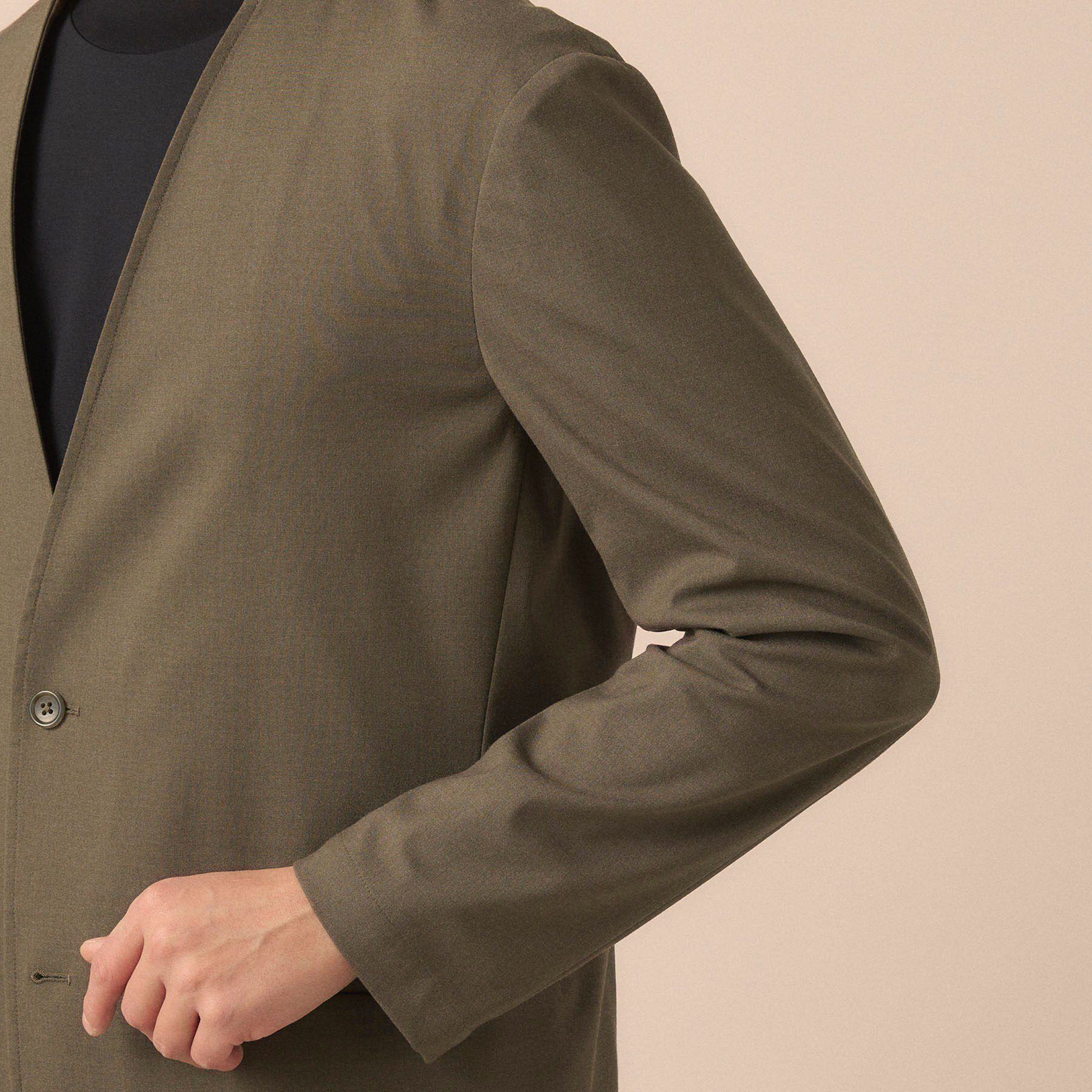 TAKEO KIKUCHI「【ON／OFF兼用】CARREMANファブリック ノーカラージャケット」|ノーカラージャケット|