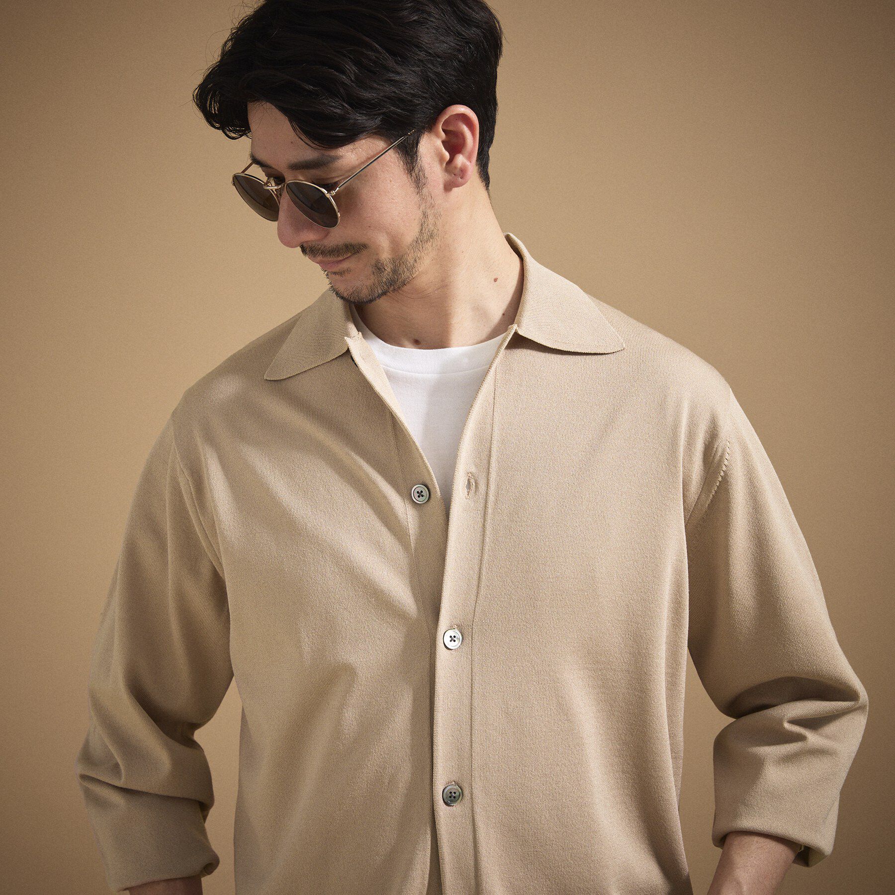 TAKEO KIKUCHI「ポロ ニットシャツ カーディガン」|カーディガン|