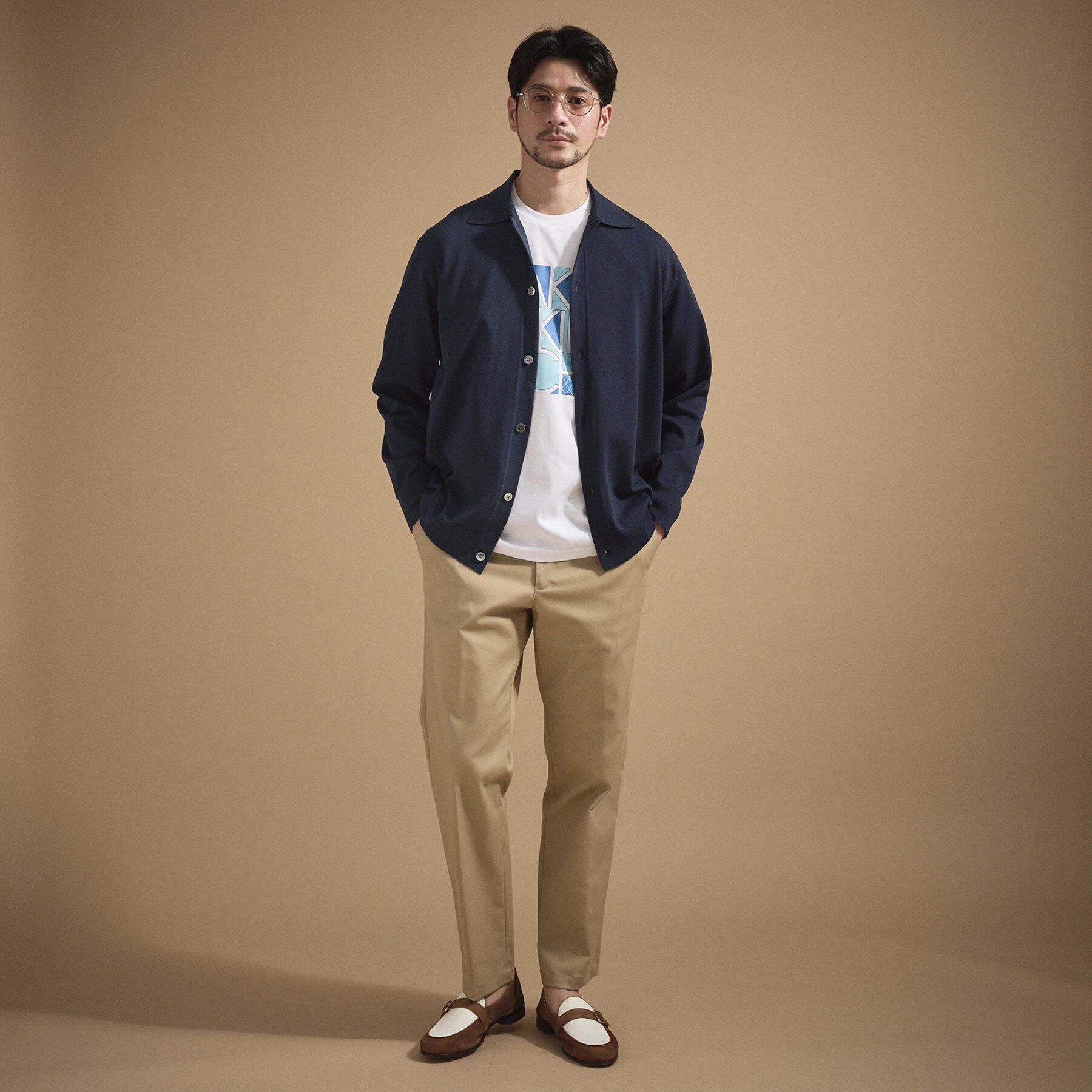 TAKEO KIKUCHI「ポロ ニットシャツ カーディガン」|カーディガン|