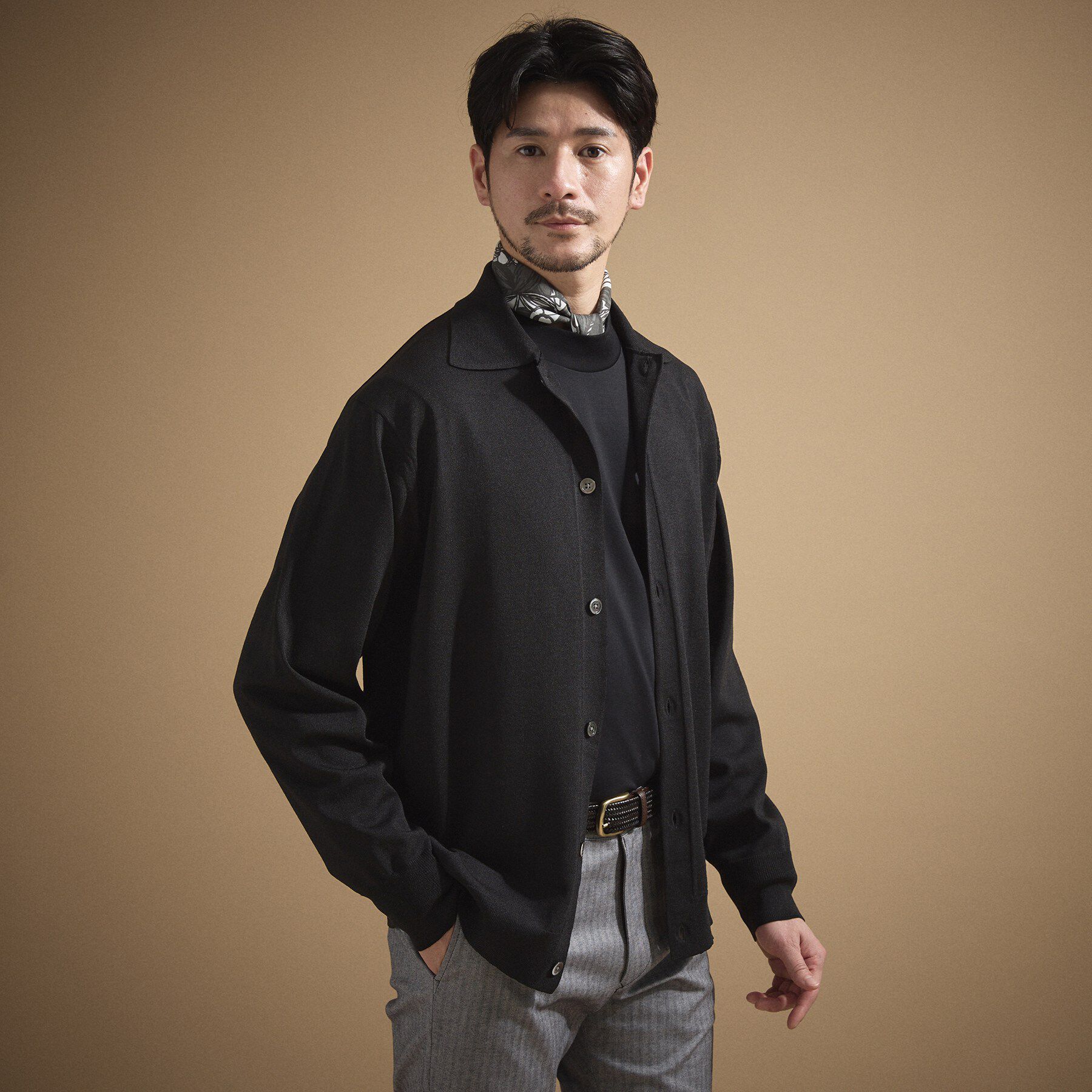 TAKEO KIKUCHI「ポロ ニットシャツ カーディガン」|カーディガン|