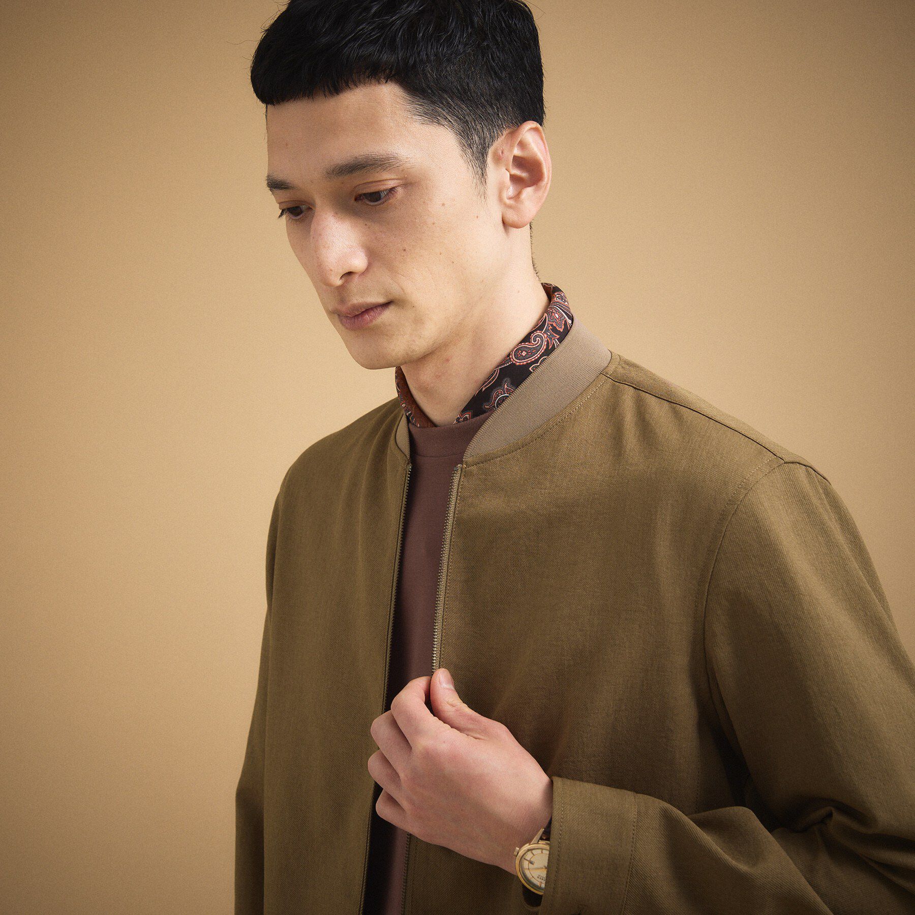 TAKEO KIKUCHI「リネンライクカルゼ リブブルゾン」|ブルゾン・スタジャン|