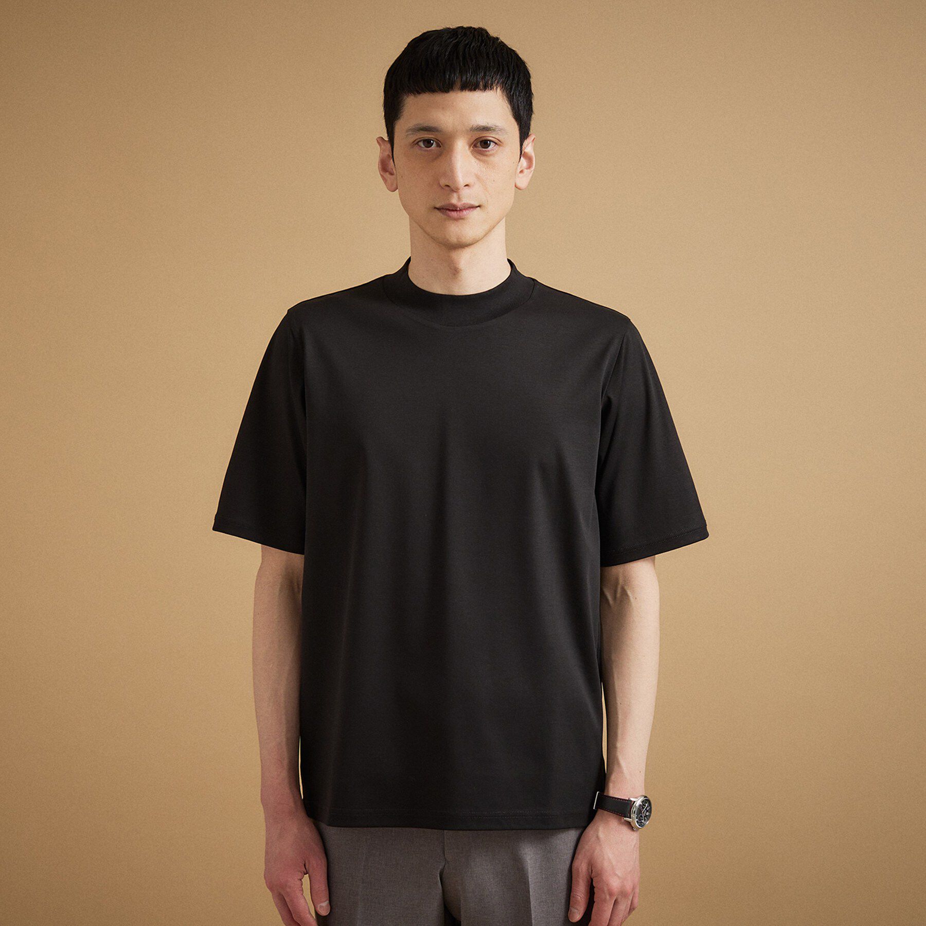 TAKEO KIKUCHI「アイスクリアコットン モックネック プルオーバー」|Tシャツ・カットソー|