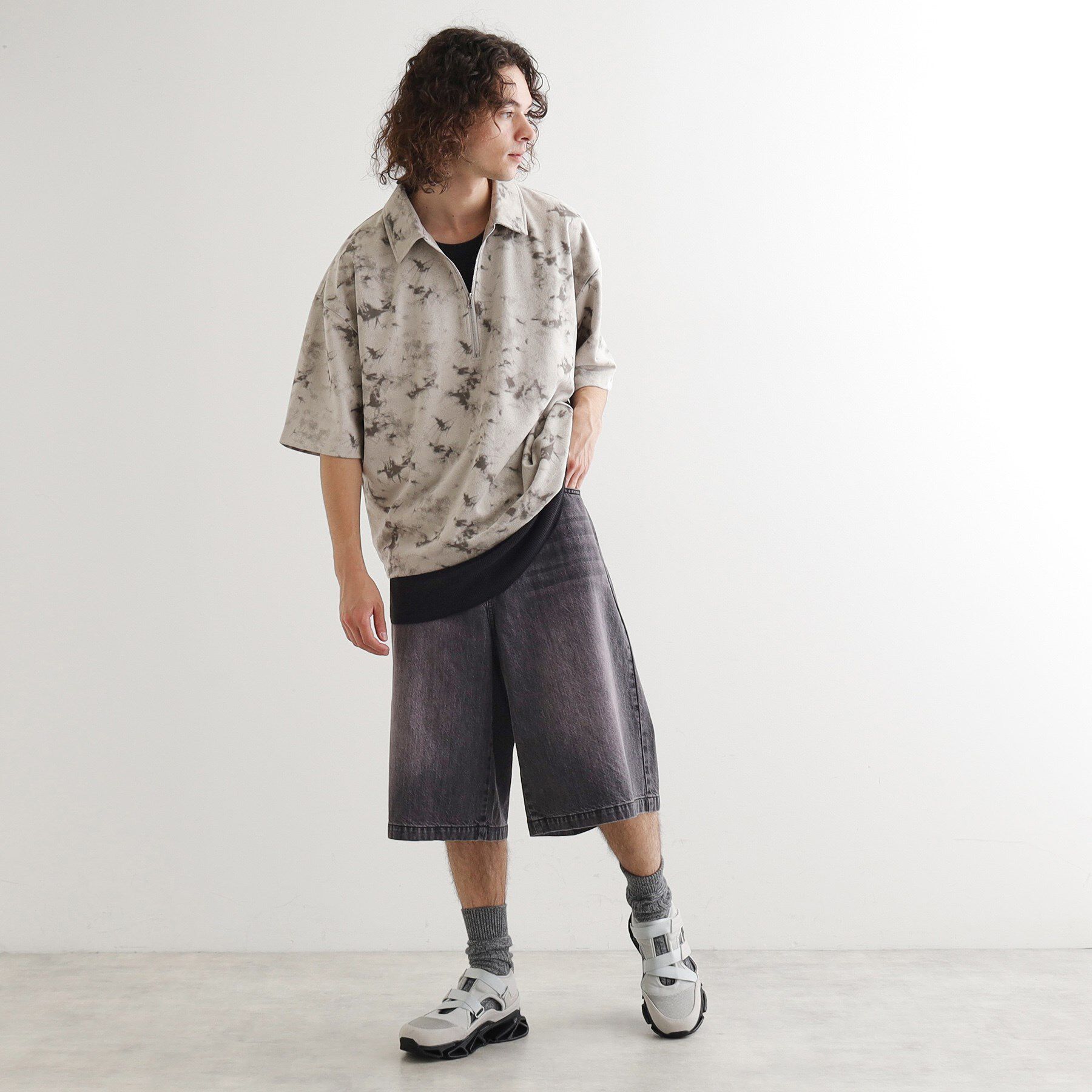 tk.TAKEO KIKUCHI「ヴィンテージライクハーフジップポロシャツ」|ポロシャツ|