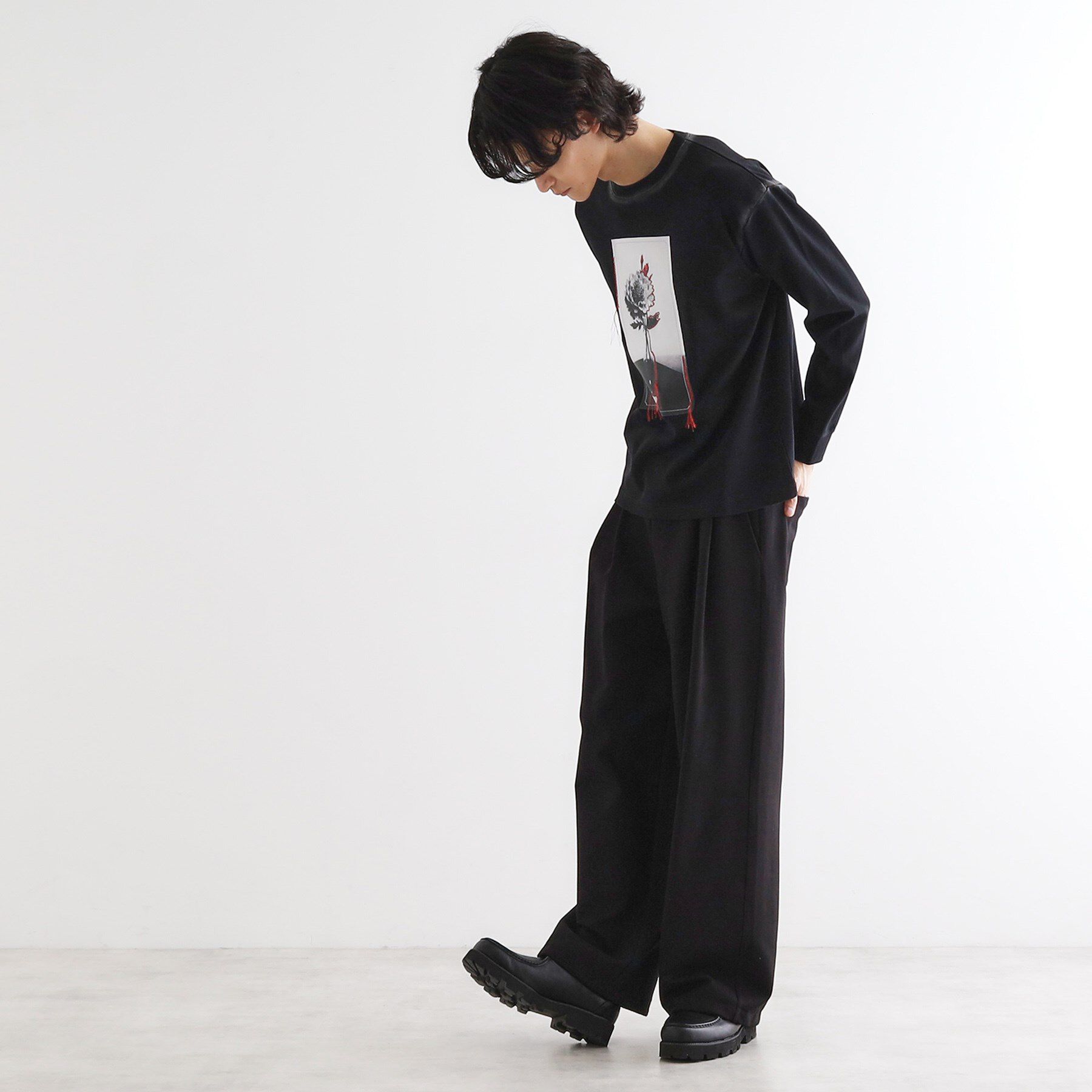 tk.TAKEO KIKUCHI「フラワーフォトエンブロヘビーウェイトスムースTシャツ」|Tシャツ・カットソー|