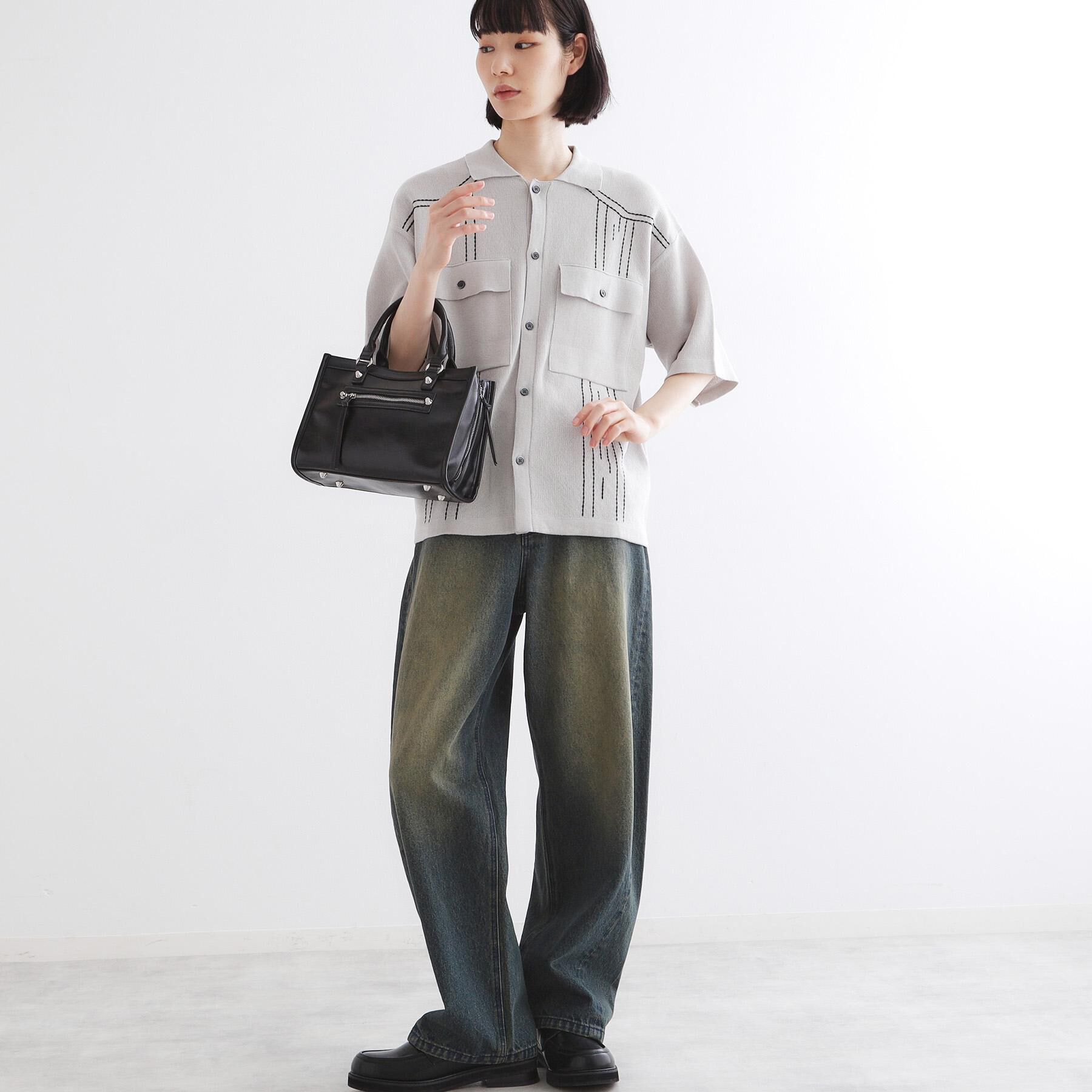 tk.TAKEO KIKUCHI「【FANCYシリーズ】スタッズスクエアボストンバッグ」|ショルダー・メッセンジャー|