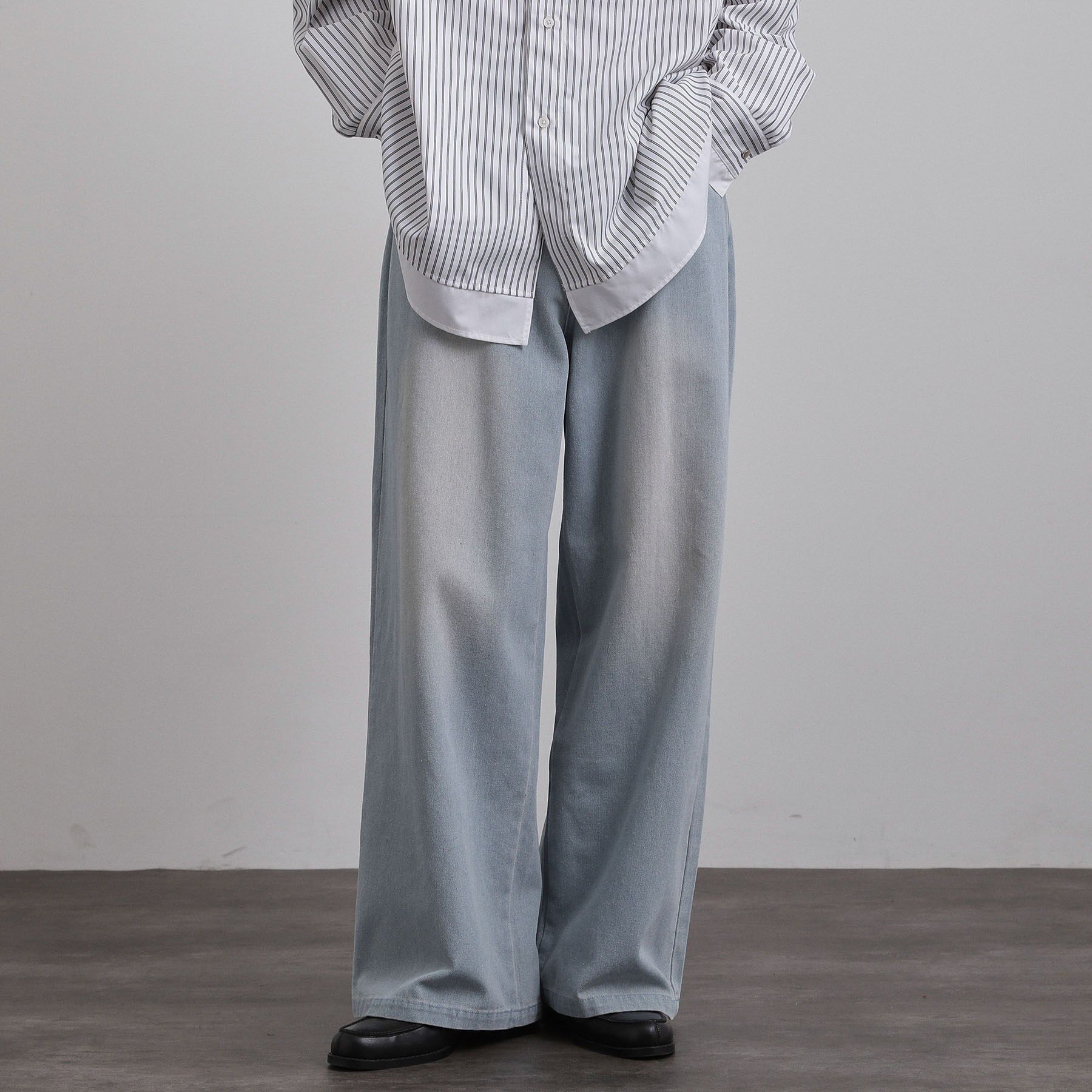 tk.TAKEO KIKUCHI「スーパーワイドバギーデニムパンツ」|デニム|ブルー(091)